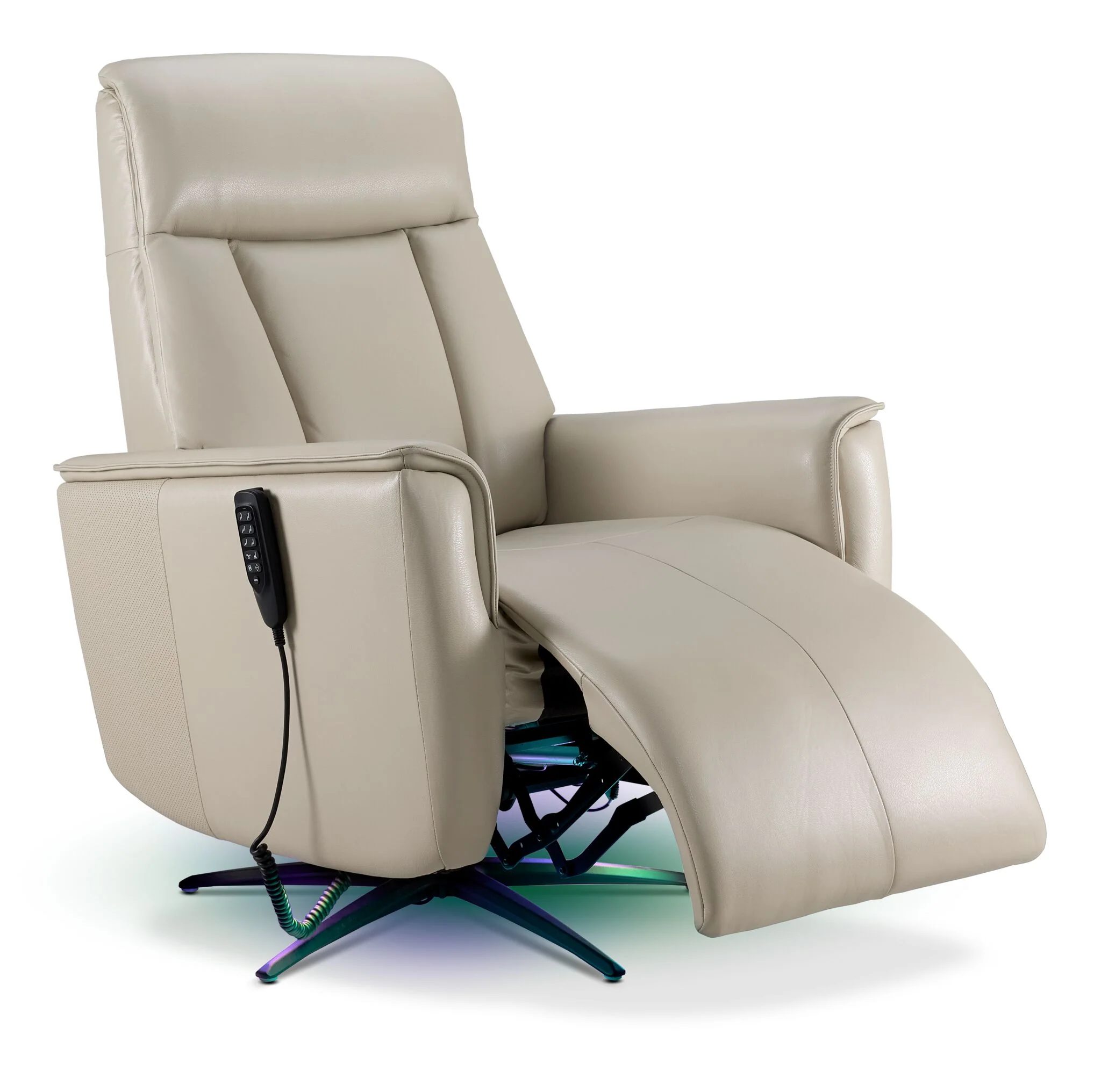 In Harmony - Sorrento Leather Dual Power Recliner - Cream - Image 14
