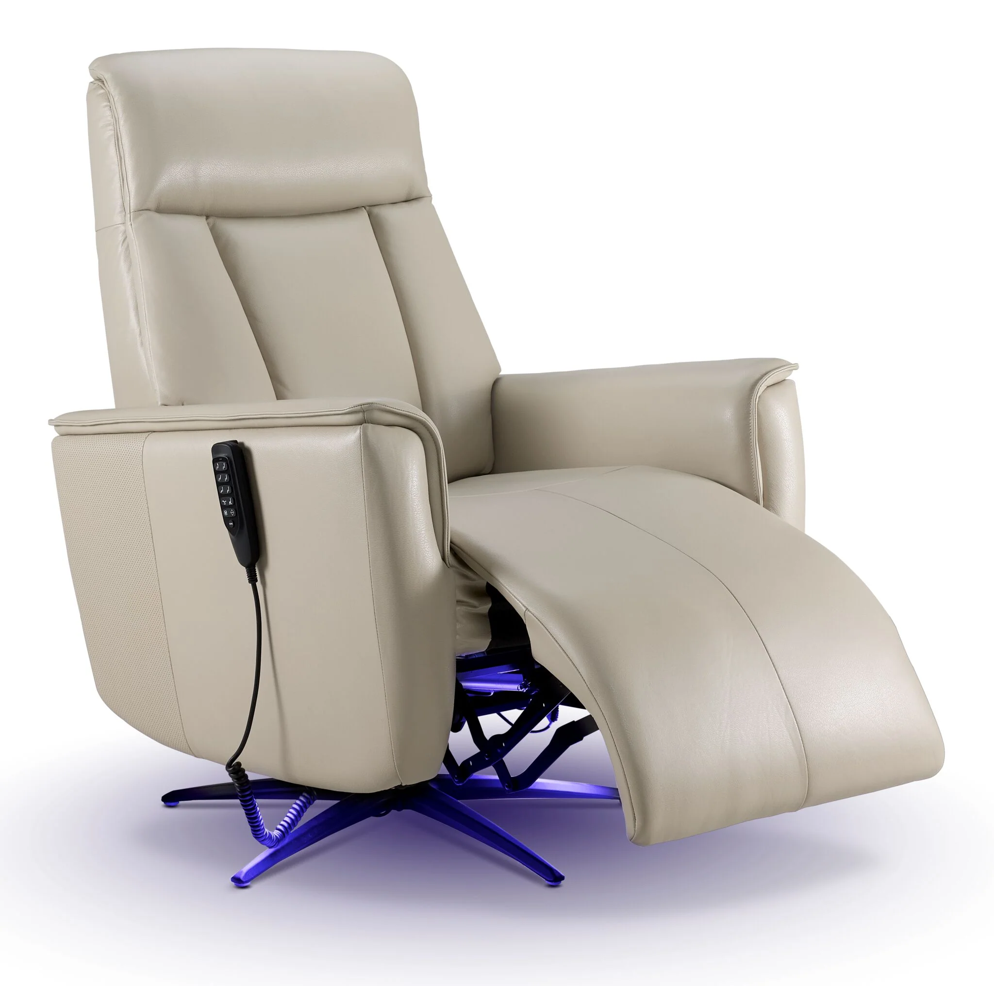 In Harmony - Sorrento Leather Dual Power Recliner - Cream - Image 16