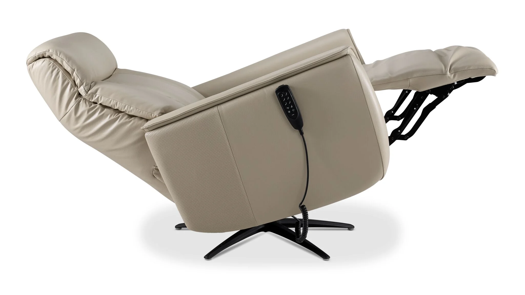 In Harmony - Sorrento Leather Dual Power Recliner - Cream - Image 9