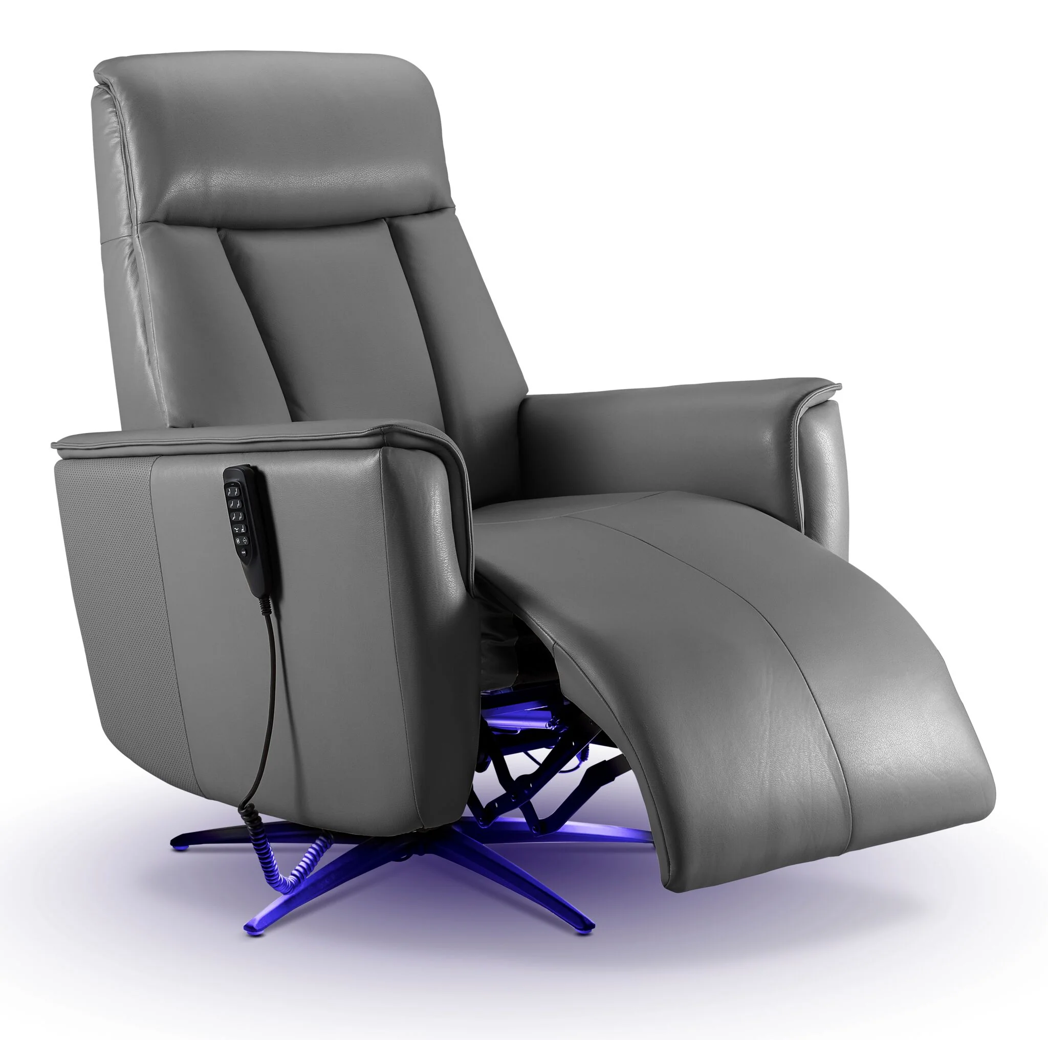 In Harmony - Sorrento Leather Dual Power Recliner - Grey - Image 14