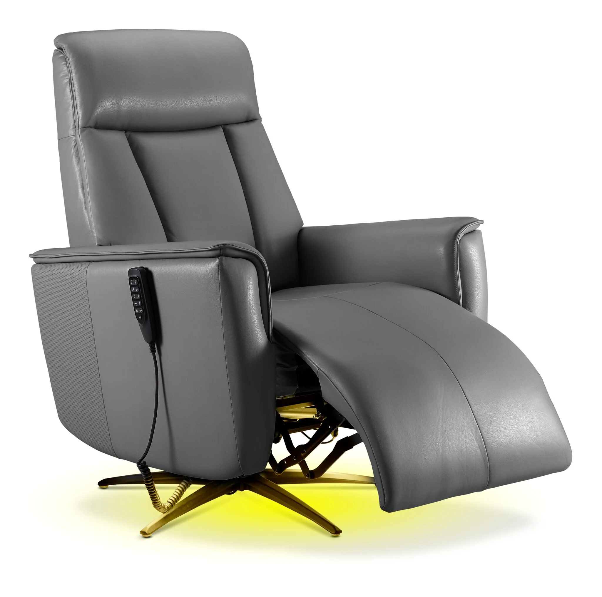 In Harmony - Sorrento Leather Dual Power Recliner - Grey - Image 8