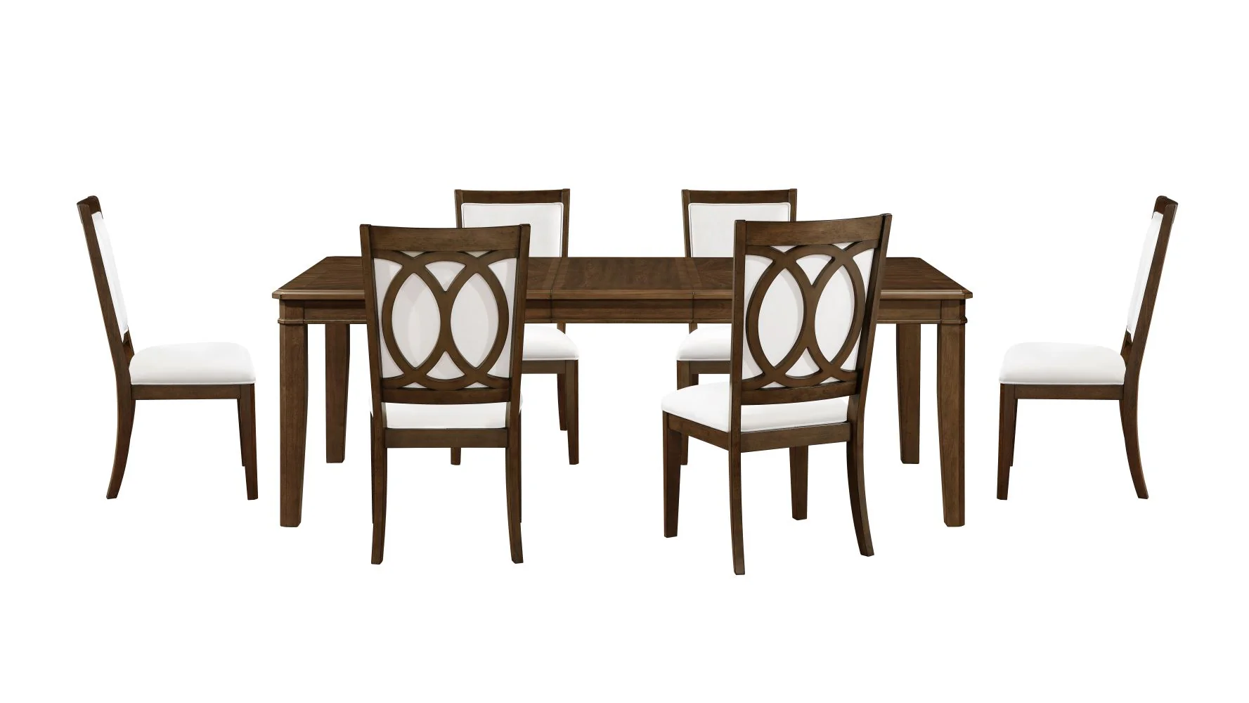 Spice 7-Piece Extendable Dining Set - Dark Cherry, Beige - Image 2