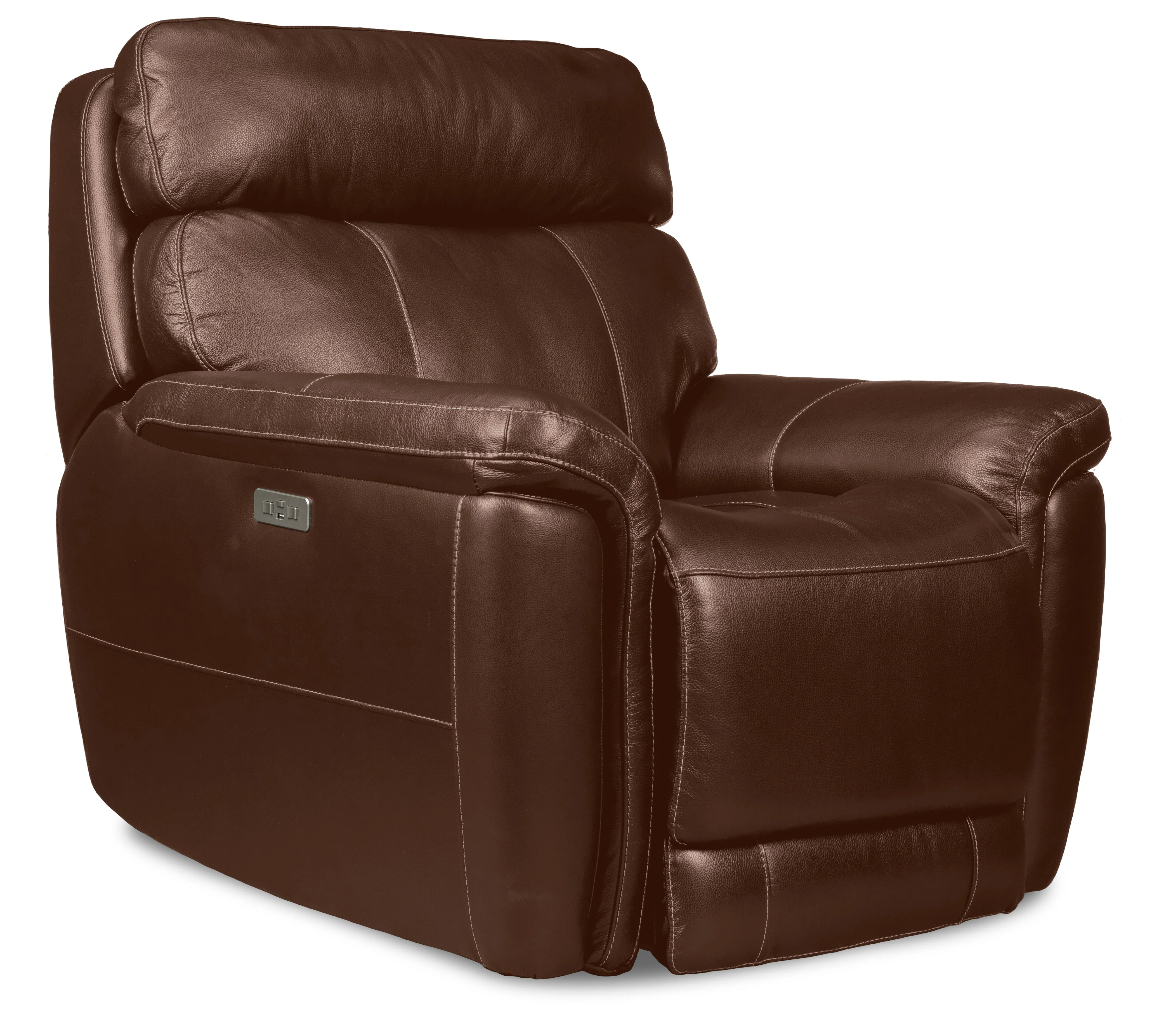 Stallion Leather Dual Power Recliner - Chestnut - Image 2