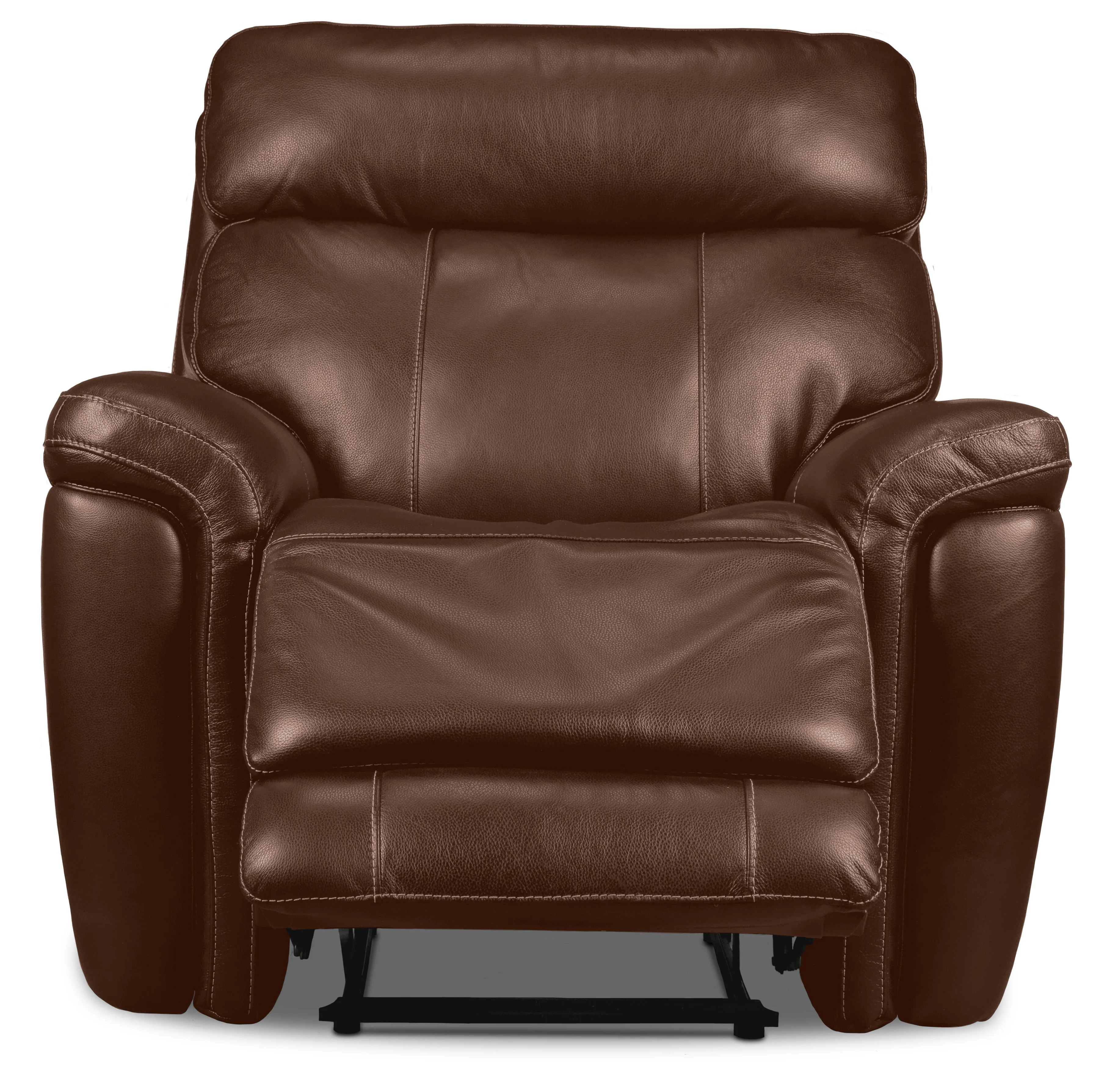 Stallion Leather Dual Power Recliner - Chestnut - Image 4