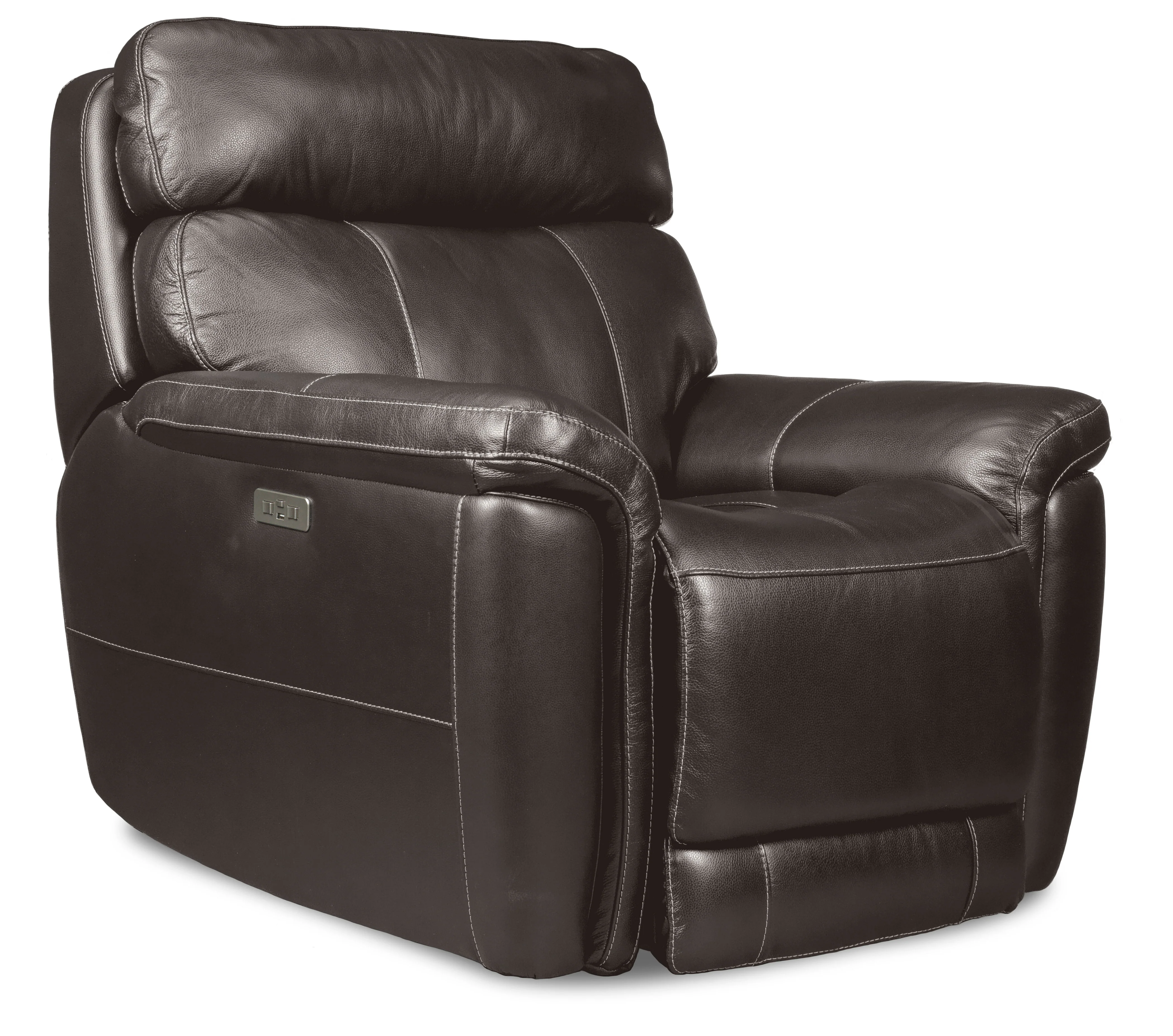 Stallion Leather Dual Power Recliner - Dark Grey - Image 2