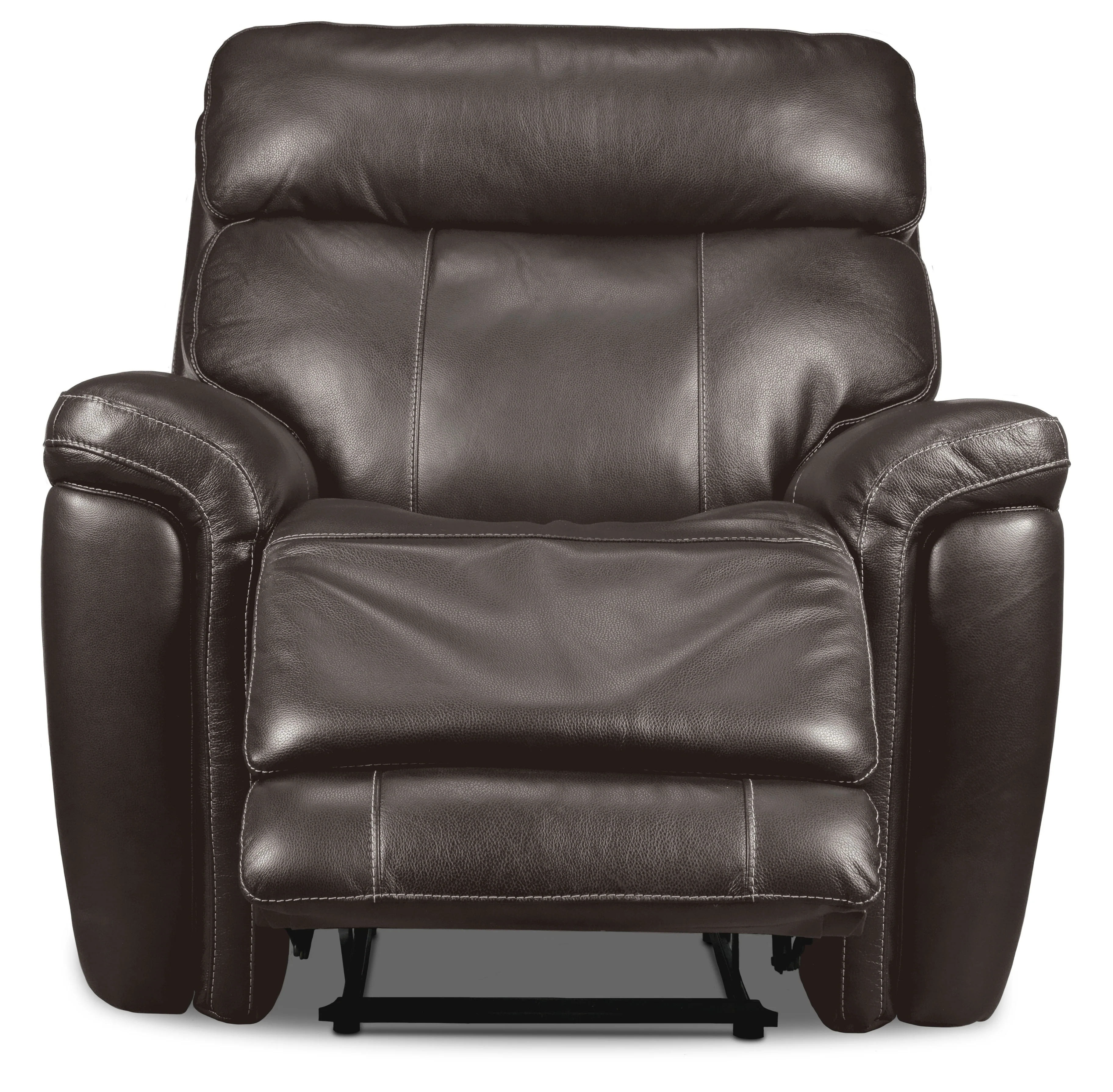 Stallion Leather Dual Power Recliner - Dark Grey - Image 4