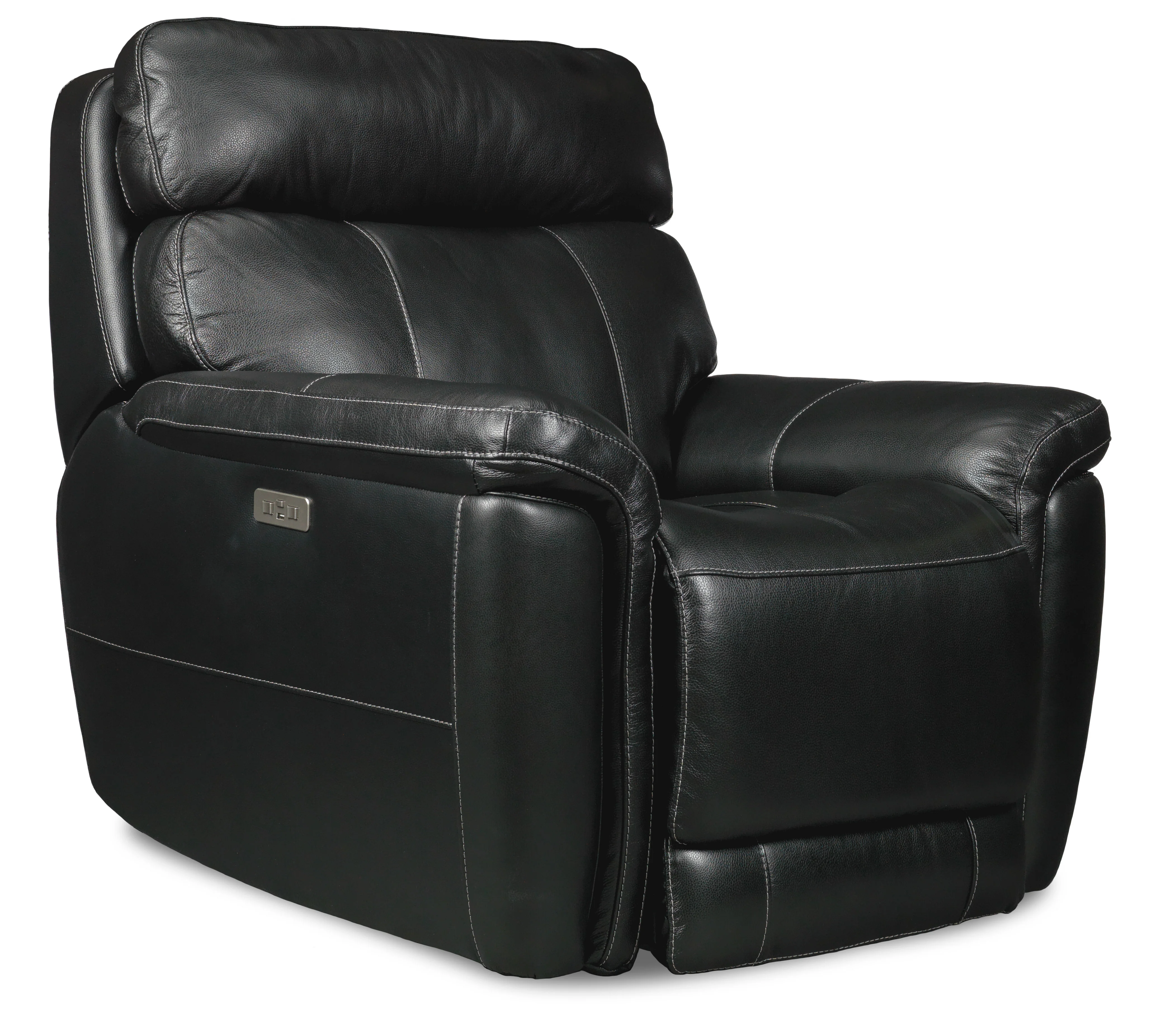 Stallion Leather Dual Power Recliner - Midnight Black - Image 2