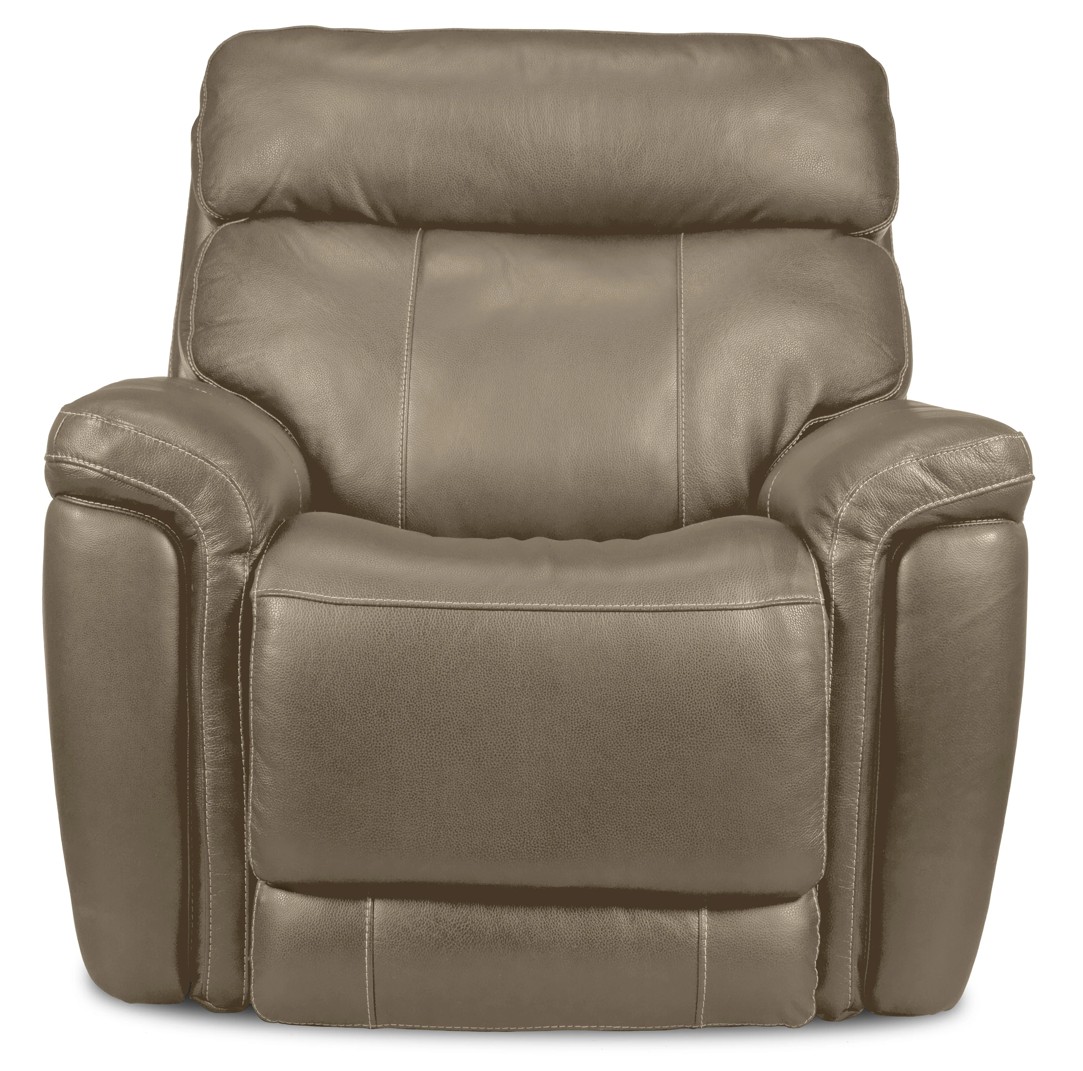 Stallion Leather Dual Power Recliner - Pebble - Image 3