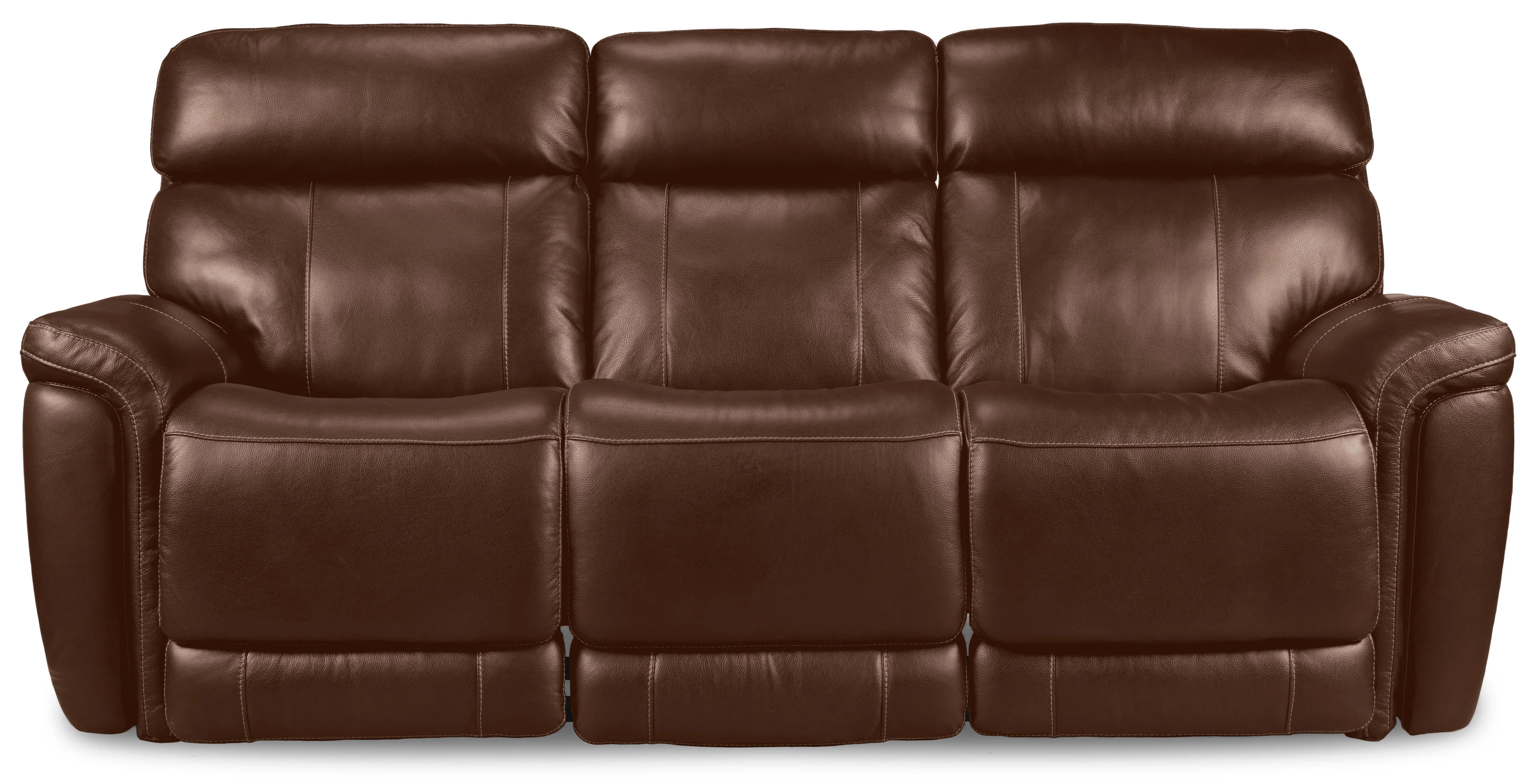 Stallion Leather Dual Power Reclining Sofa - Chestnut - Image 3