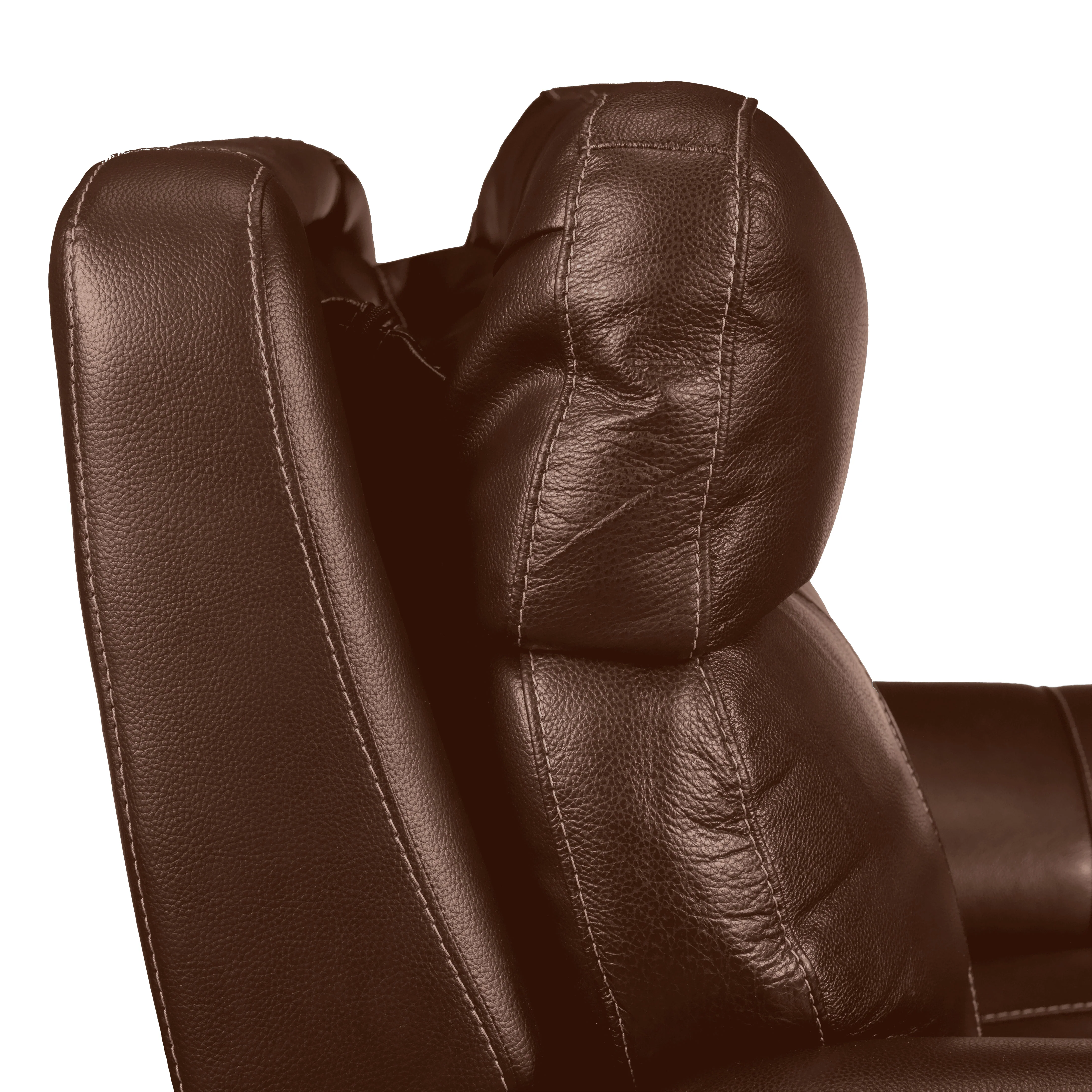 Stallion Leather Dual Power Reclining Sofa, Loveseat and Chair Set - Chestnut - Image 5