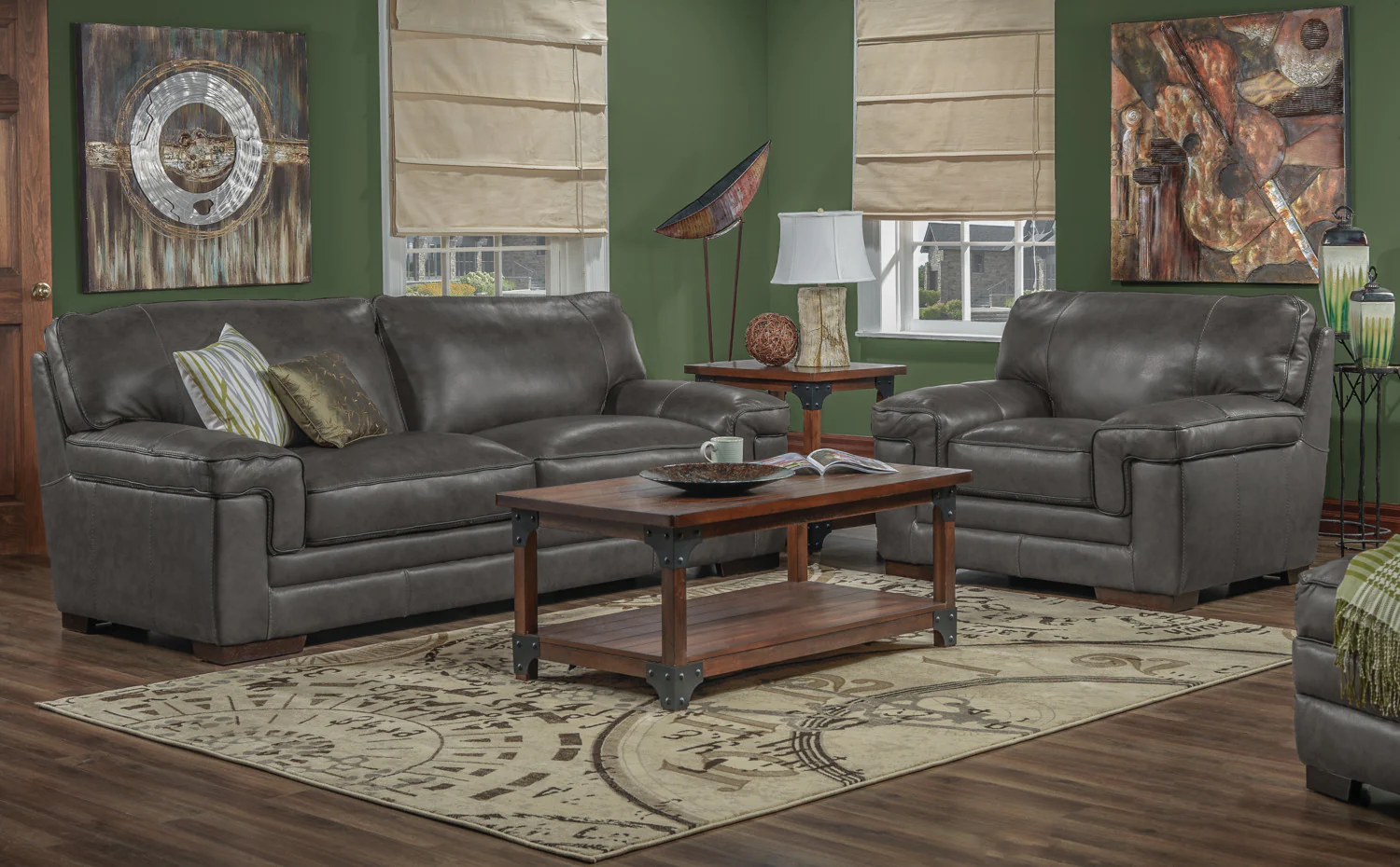 Stampede Leather Chair - Charcoal - Image 6