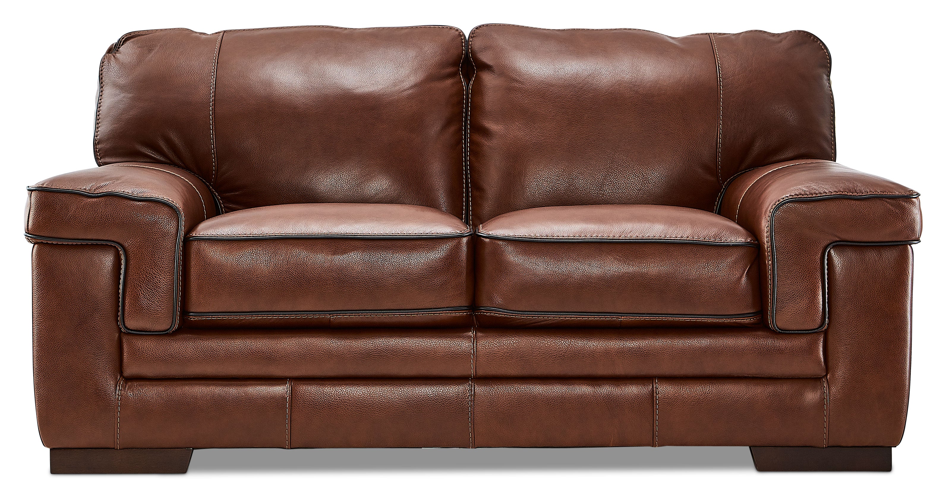 Stampede Leather Loveseat - Cognac - Image 2
