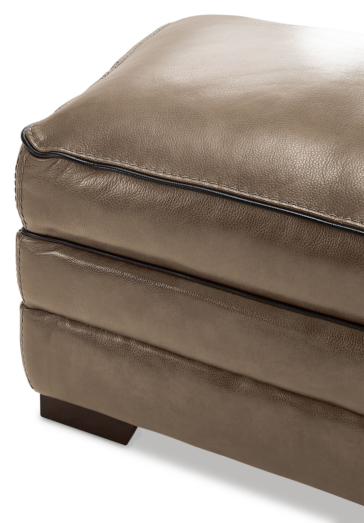 Stampede Leather Ottoman - Buff - Image 3
