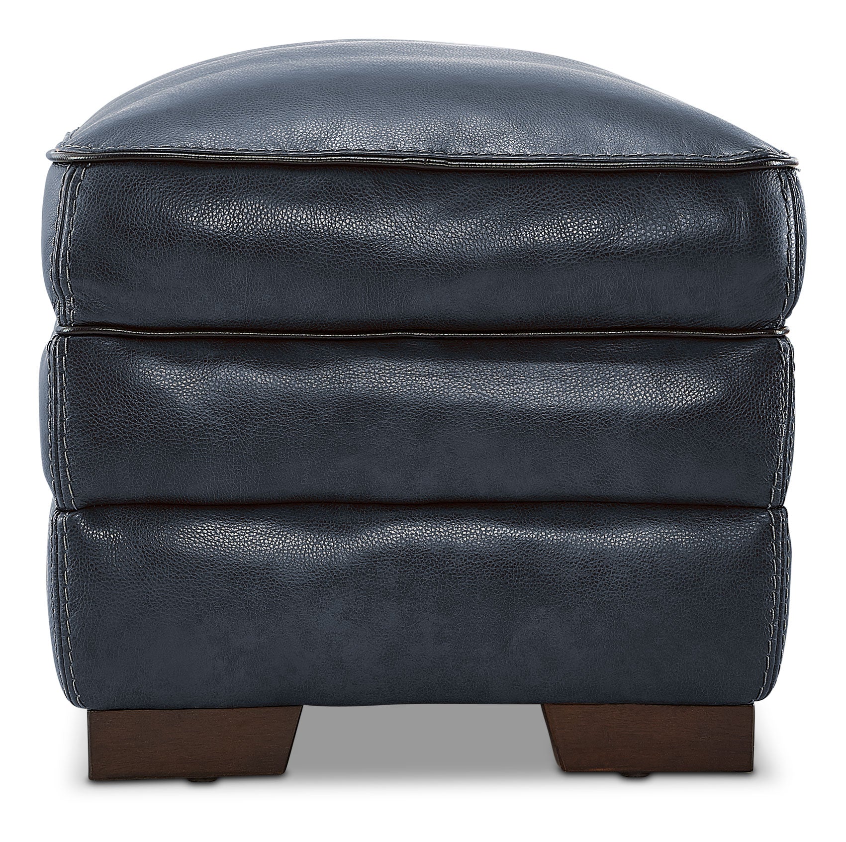 Stampede Leather Ottoman - Cobalt - Image 5