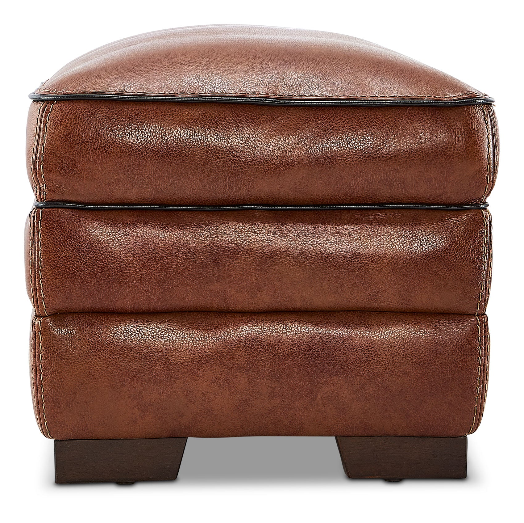 Stampede Leather Ottoman - Cognac - Image 5