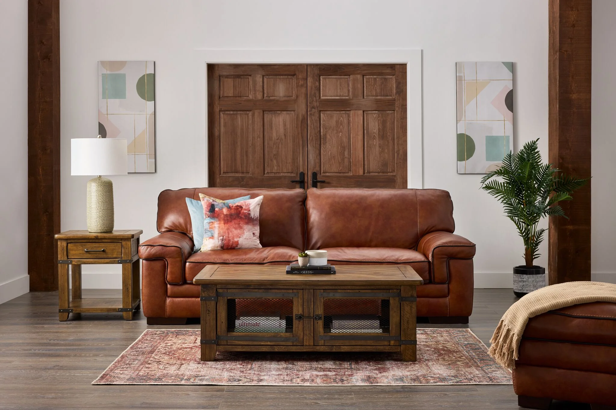 Stampede Leather Sofa - Chestnut - Image 4