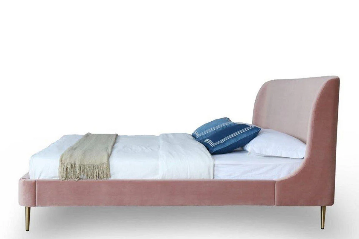 Stege Velvet Full Bed - Blush - Image 3