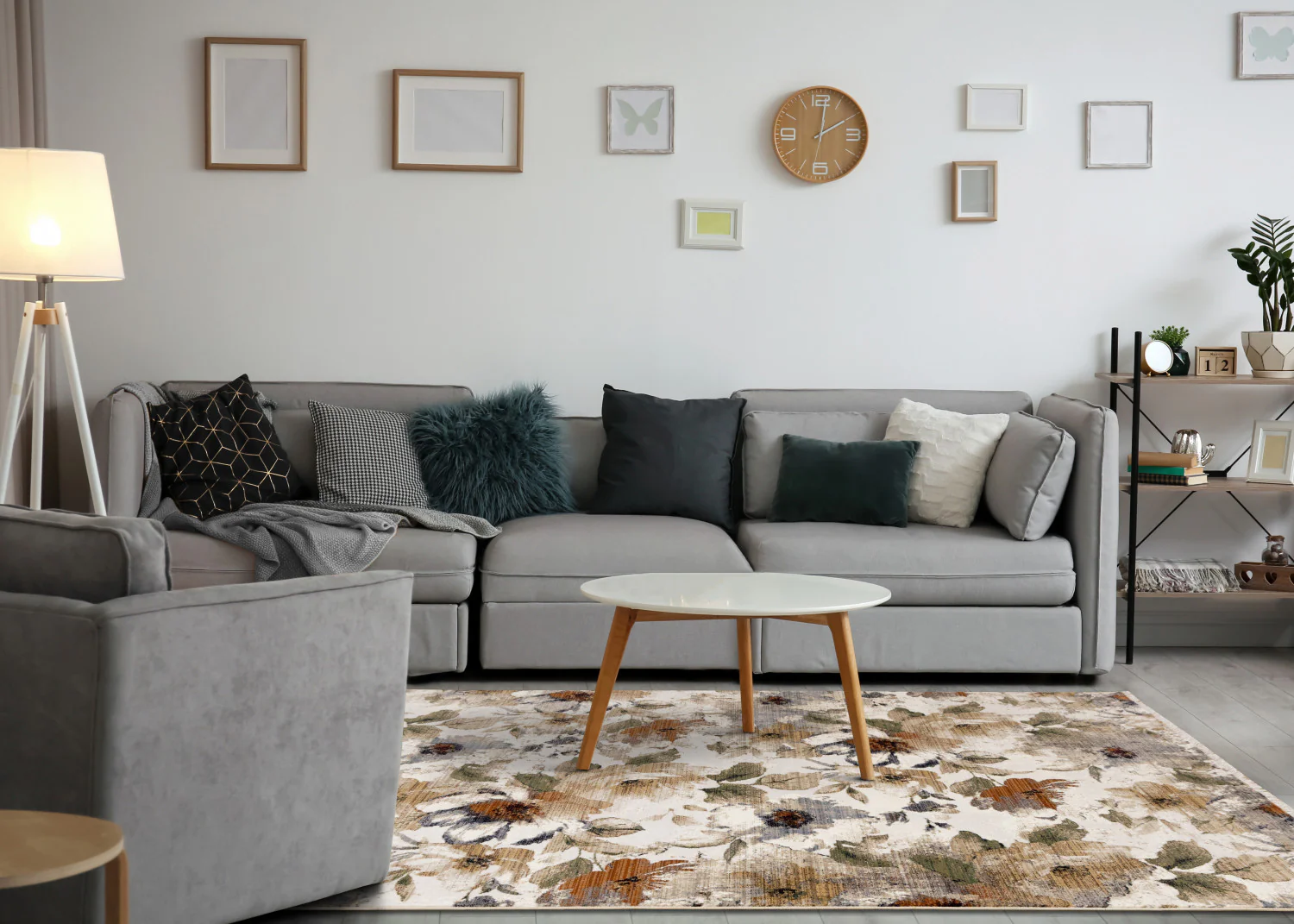 Sterling Contemporary Floral Area Rug - 5' X 8' - Cream/Green/Rust - Image 3
