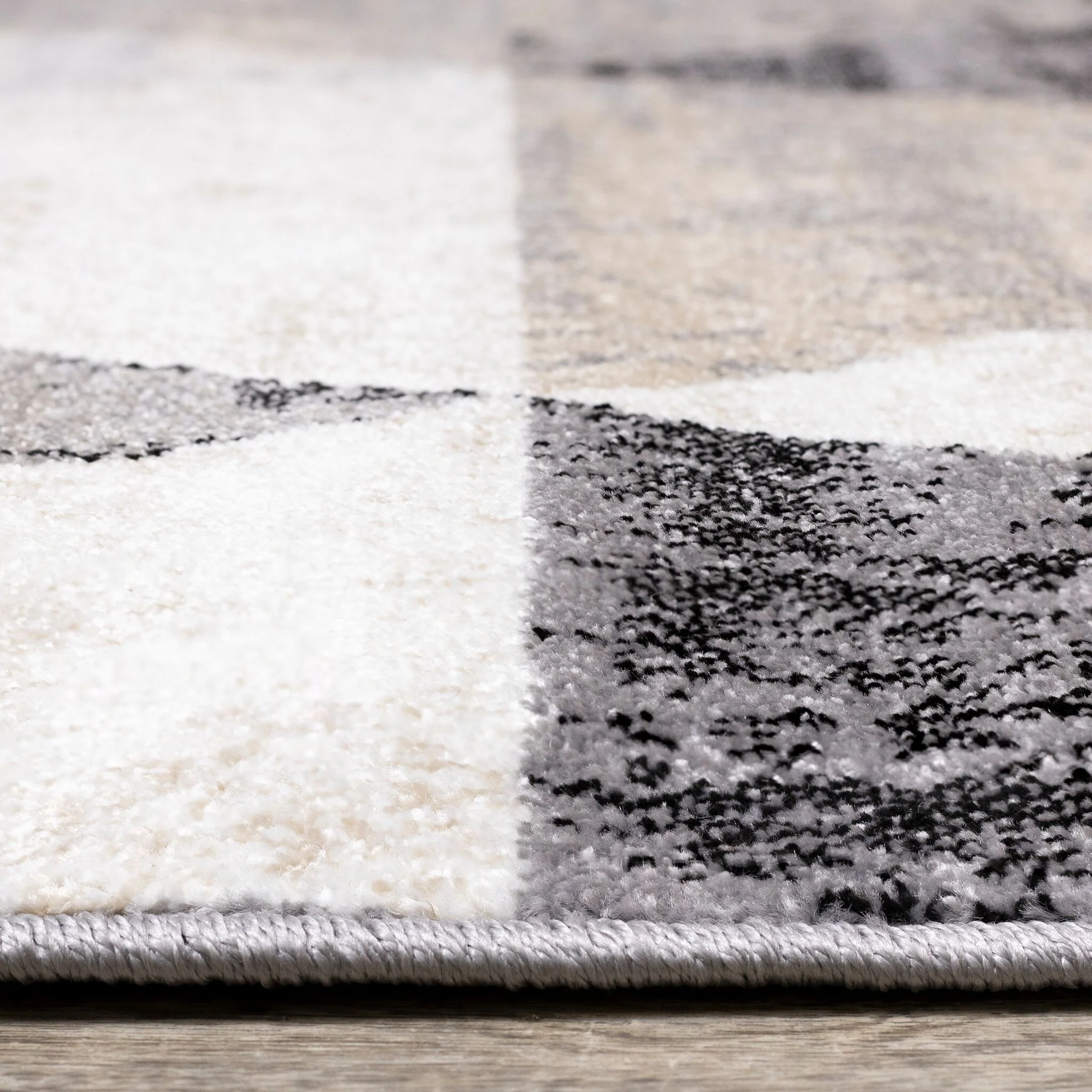 Stone Prism 6'7" x 9'7" Triangle Shapes Area Rug - Cream, Beige - Image 3