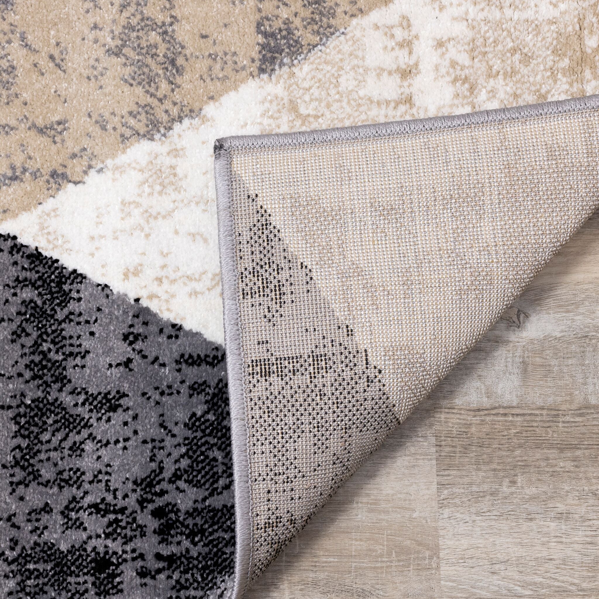 Stone Prism 6'7" x 9'7" Triangle Shapes Area Rug - Cream, Beige - Image 4