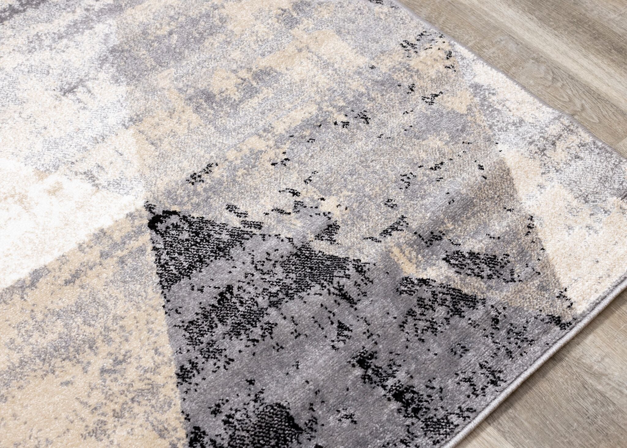 Stone Prism 6'7" x 9'7" Triangle Shapes Area Rug - Cream, Beige - Image 8