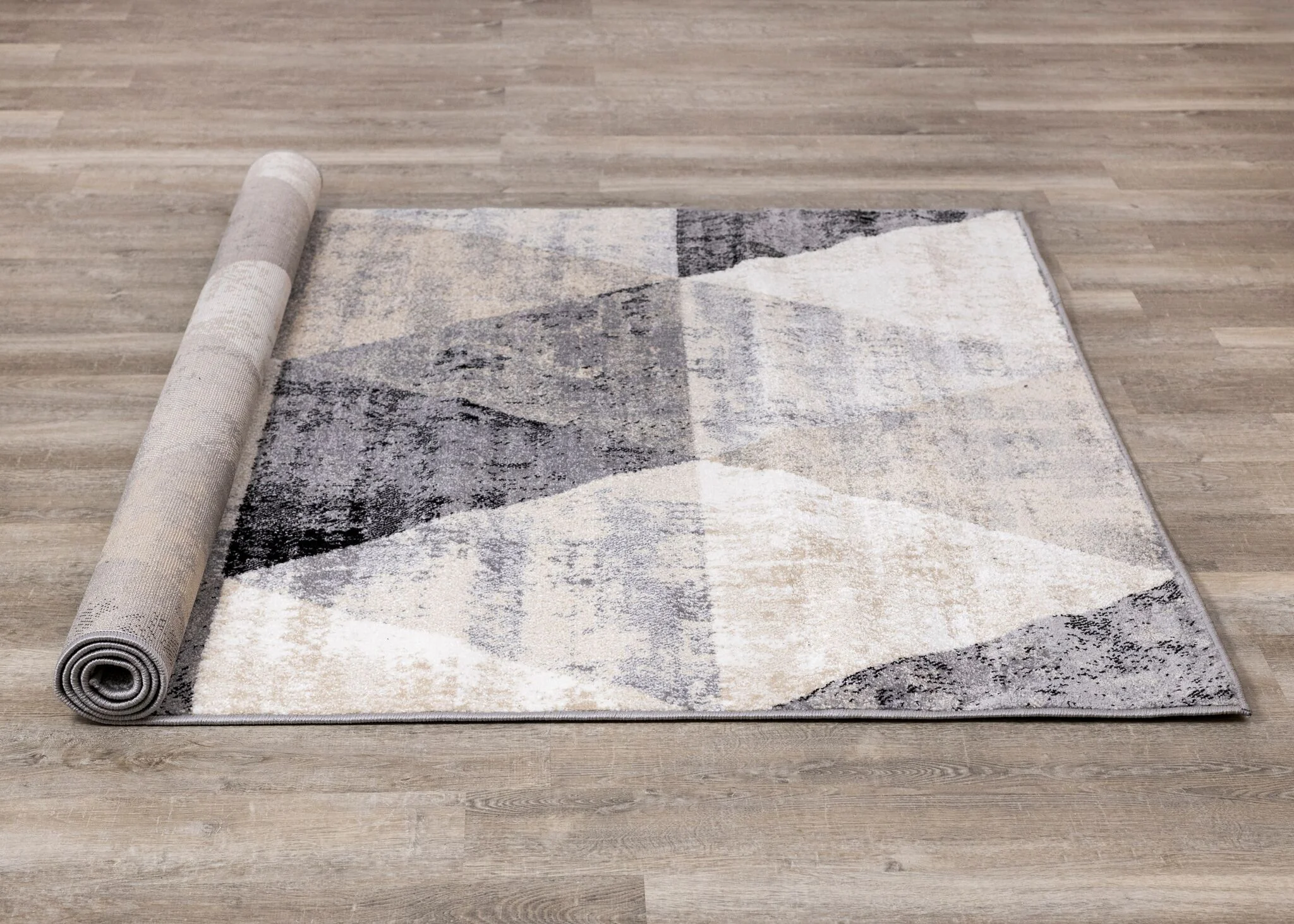 Stone Prism 6'7" x 9'7" Triangle Shapes Area Rug - Cream, Beige - Image 9