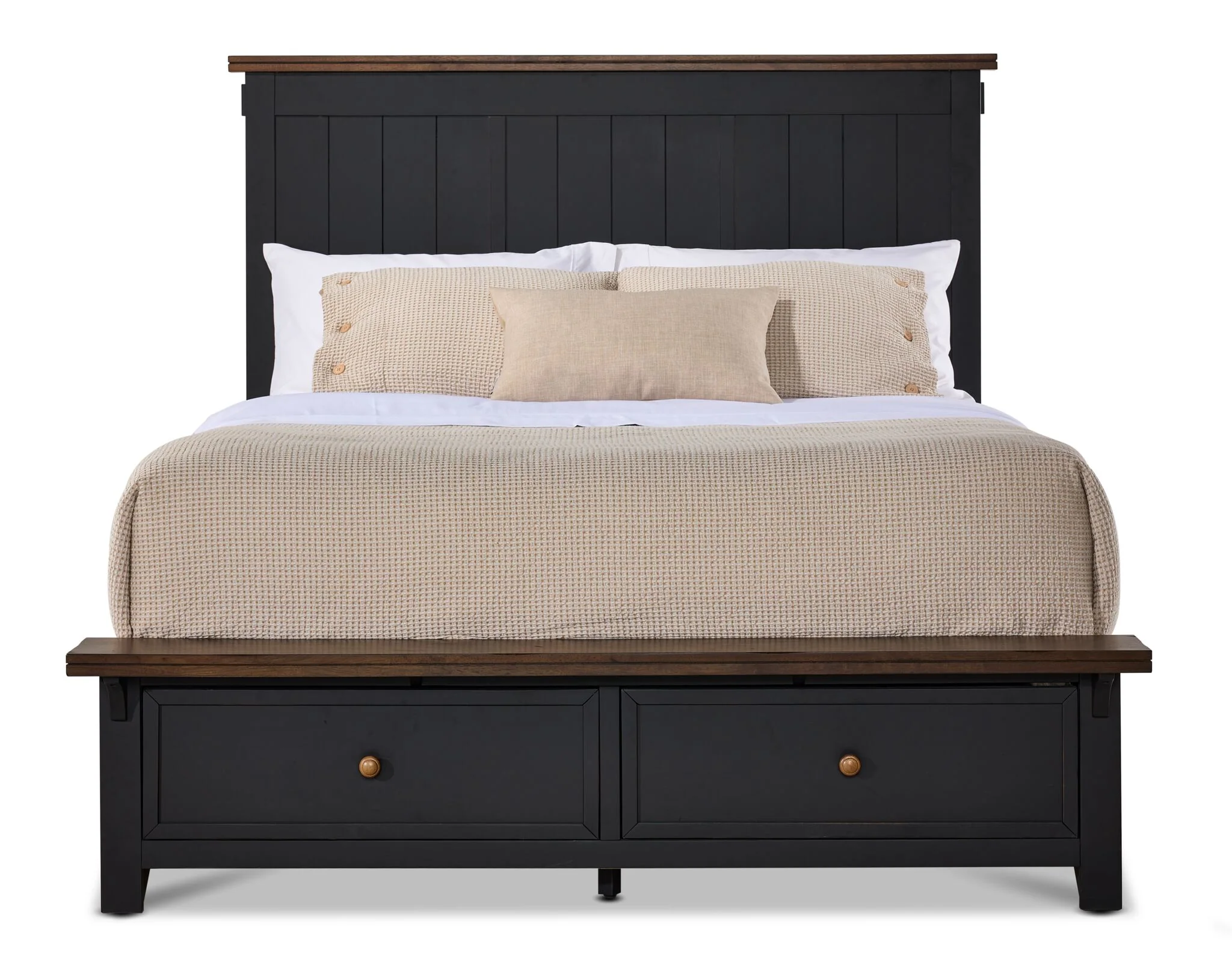 Stormy Ridge 3 - Piece King Storage Bed - Slate Black, Chicory - Image 2
