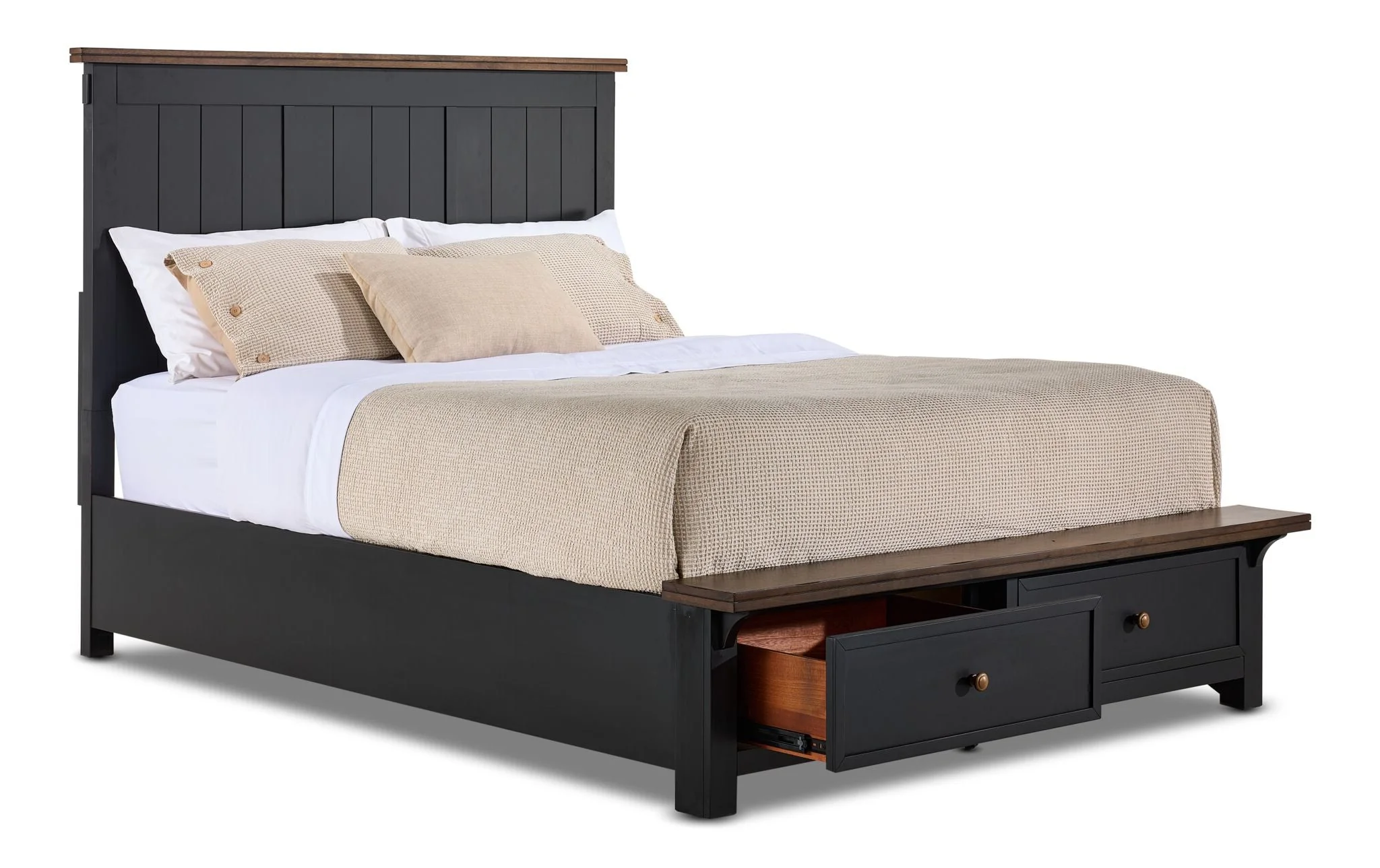 Stormy Ridge 3 - Piece King Storage Bed - Slate Black, Chicory - Image 3