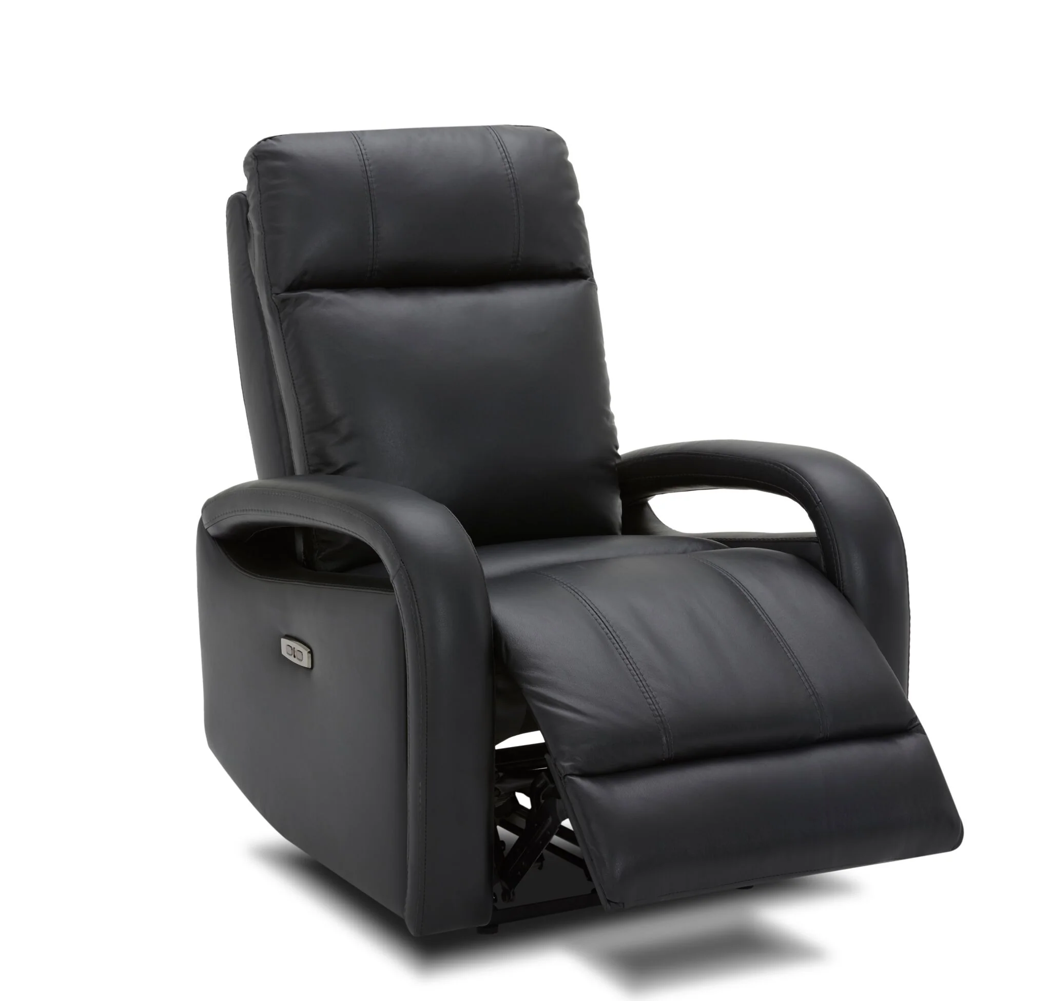 Stratus Leather Dual Power Swivel Glider Recliner - Charcoal - Image 3