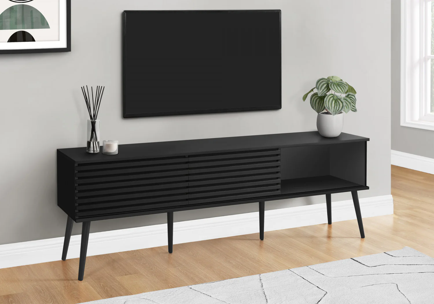 Streamline 71" TV Stand - Black - Image 4