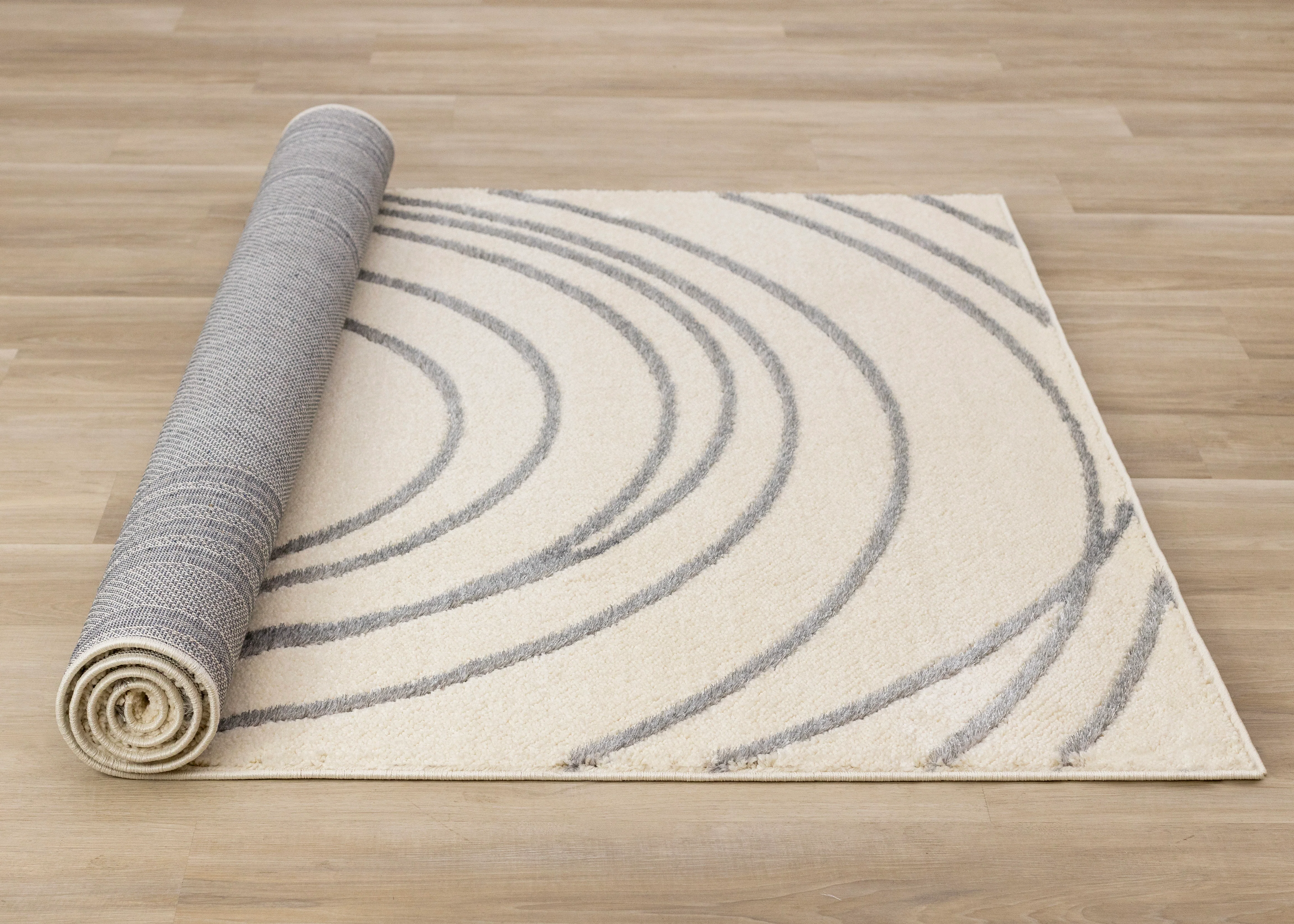 Sully 6'7" x 9'6" Circle Swirl Area Rug - Cream - Image 8