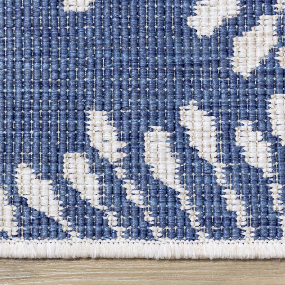 Summer Breeze 6'7" x 9'6" Outdoor Reversible Dandelion Wish Rug - Blue, White - Image 9