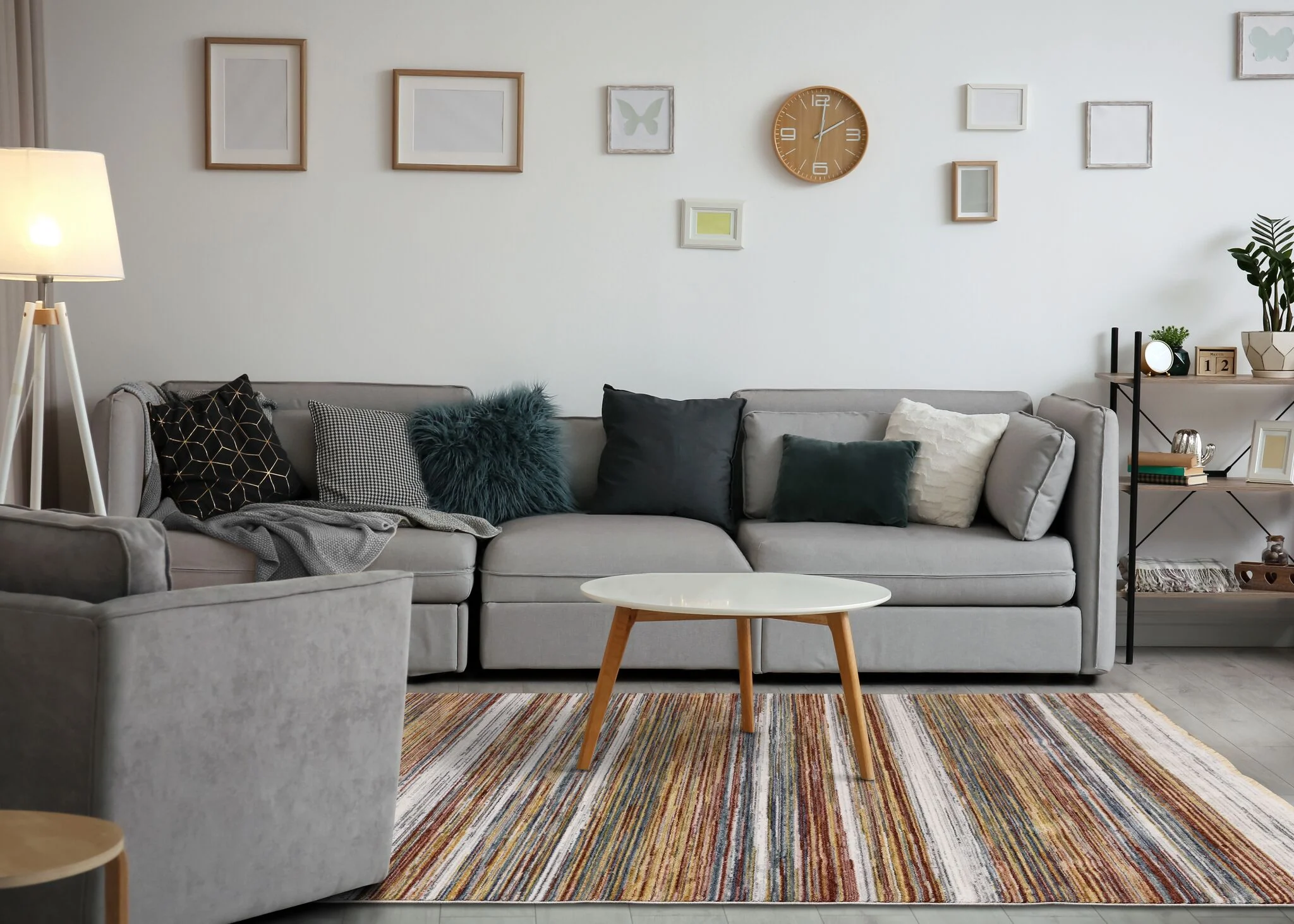Sunset Glow 5'3" x 7'10" Striped Plush Area Rug - Image 3