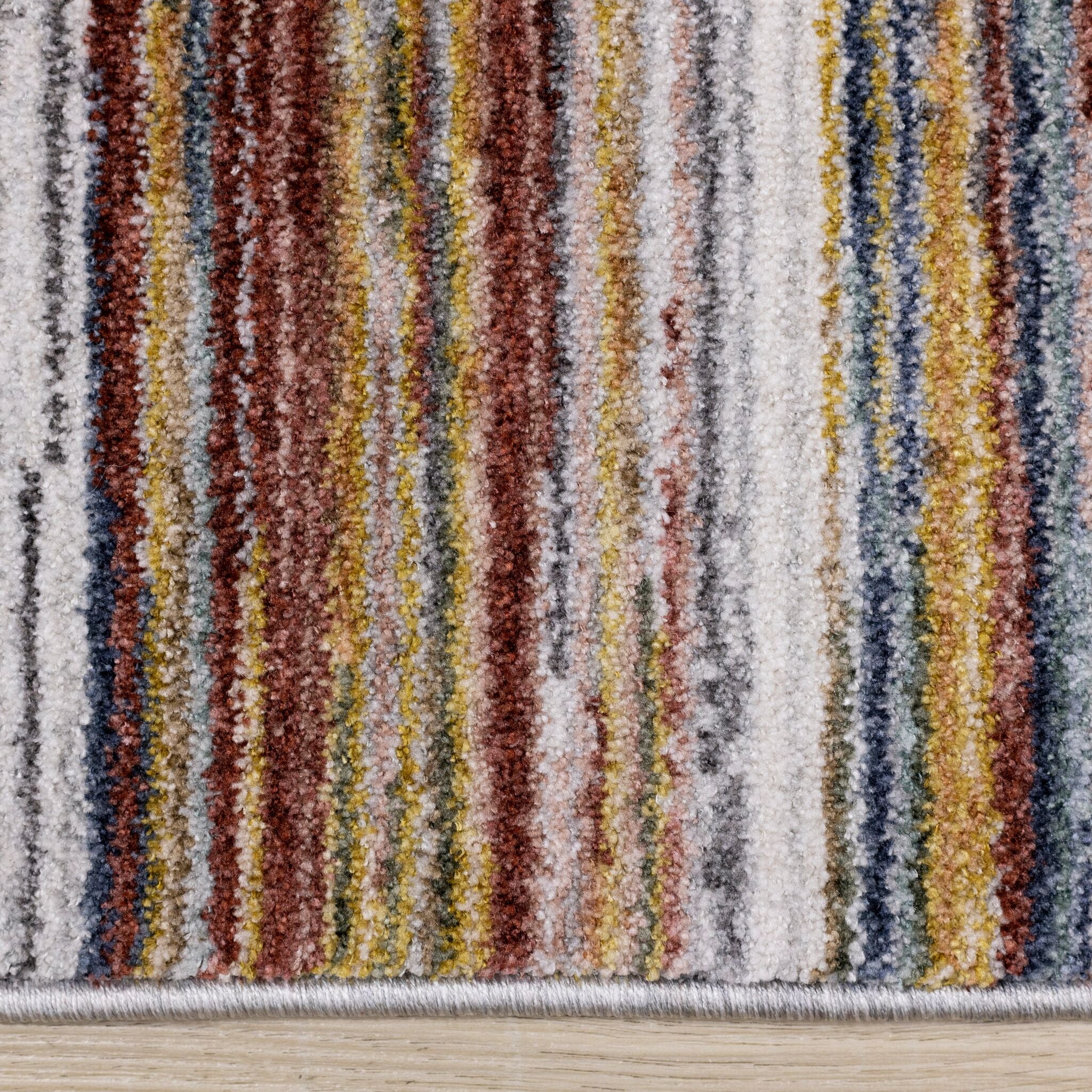 Sunset Glow 5'3" x 7'10" Striped Plush Area Rug - Image 5
