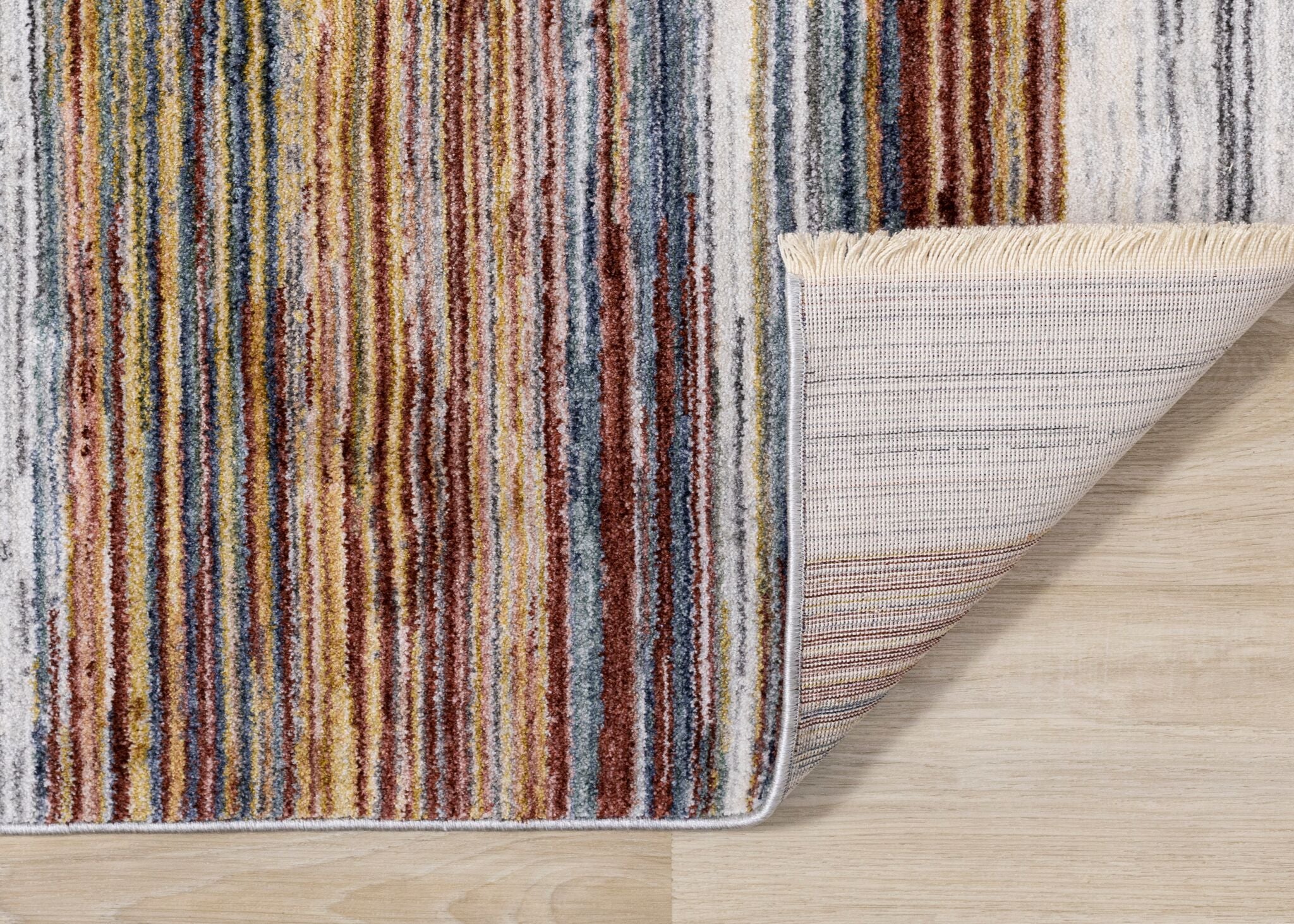 Sunset Glow 5'3" x 7'10" Striped Plush Area Rug - Image 7