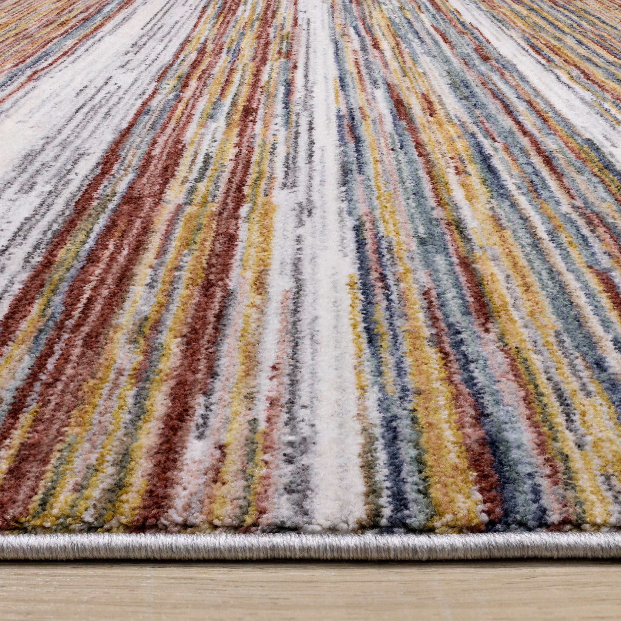Sunset Glow 7'10" x 10'2" Striped Plush Area Rug - Image 3