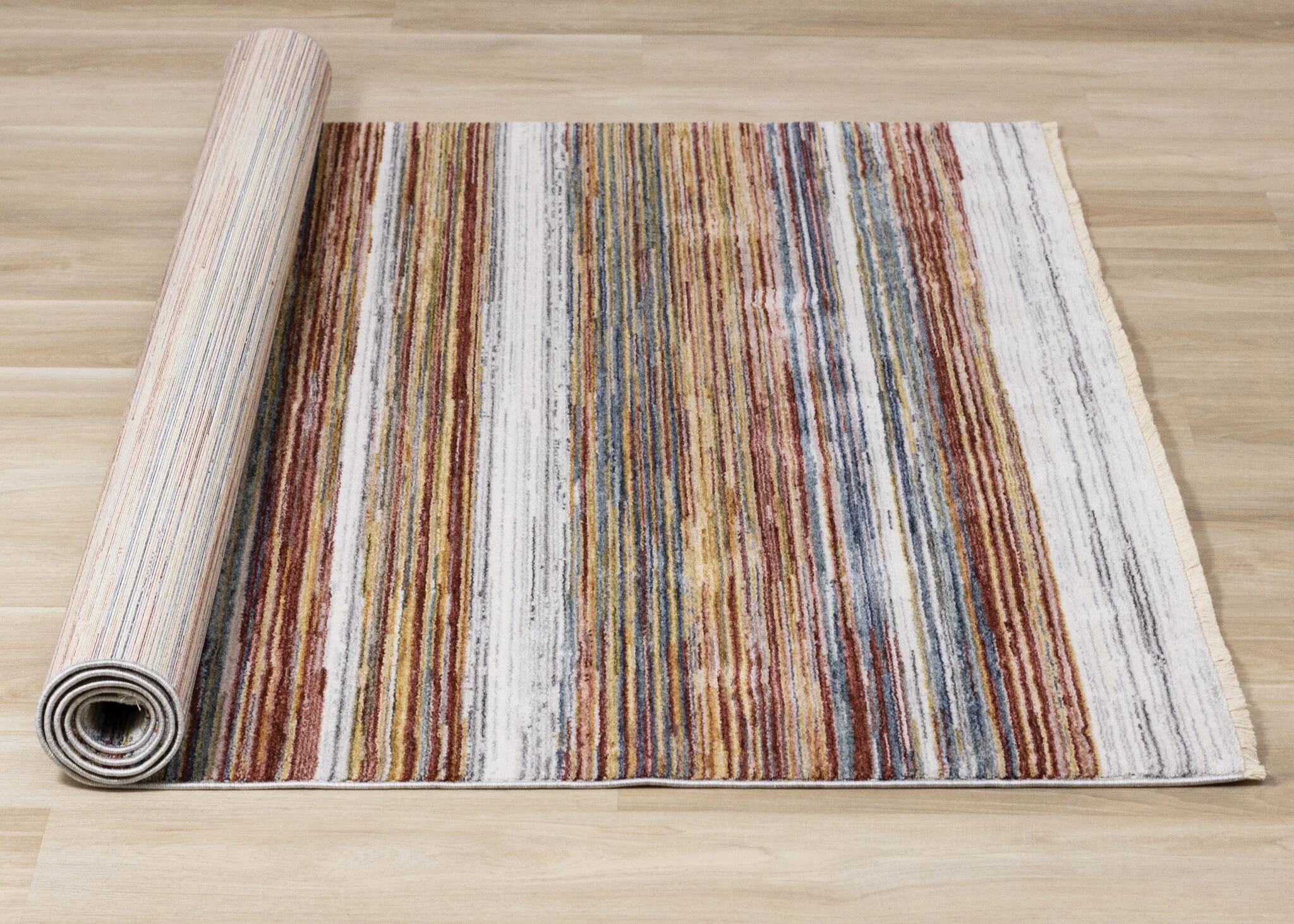 Sunset Glow 7'10" x 10'2" Striped Plush Area Rug - Image 8