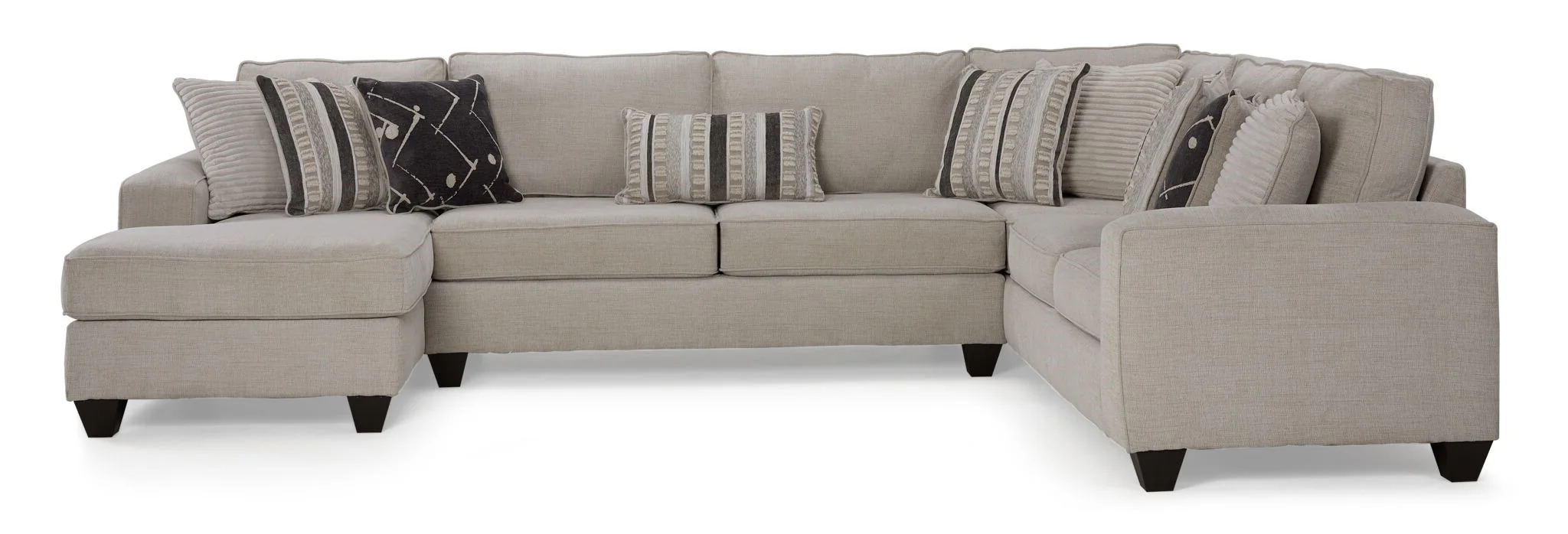Sutton 3-Piece Sectional with Left-Facing Chaise - Beige - Image 2
