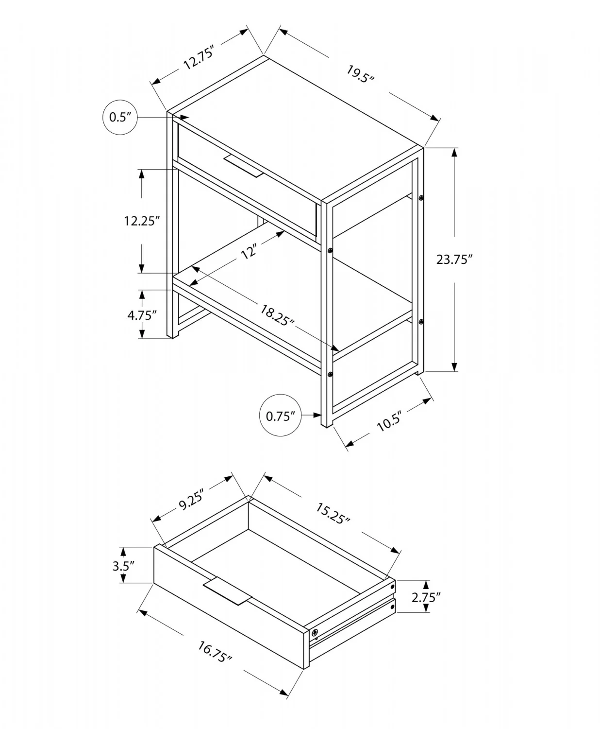 Tallen Side Table - Grey - Image 3
