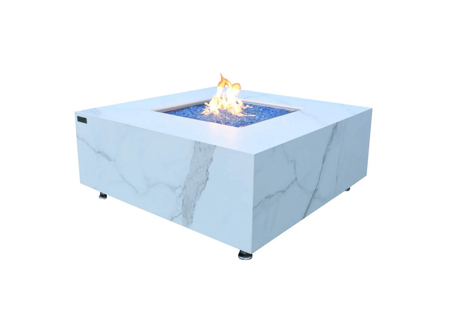 Tambora Marble Porcelain Fire Pit (Elementi) - White / Natural Gas - Image 2