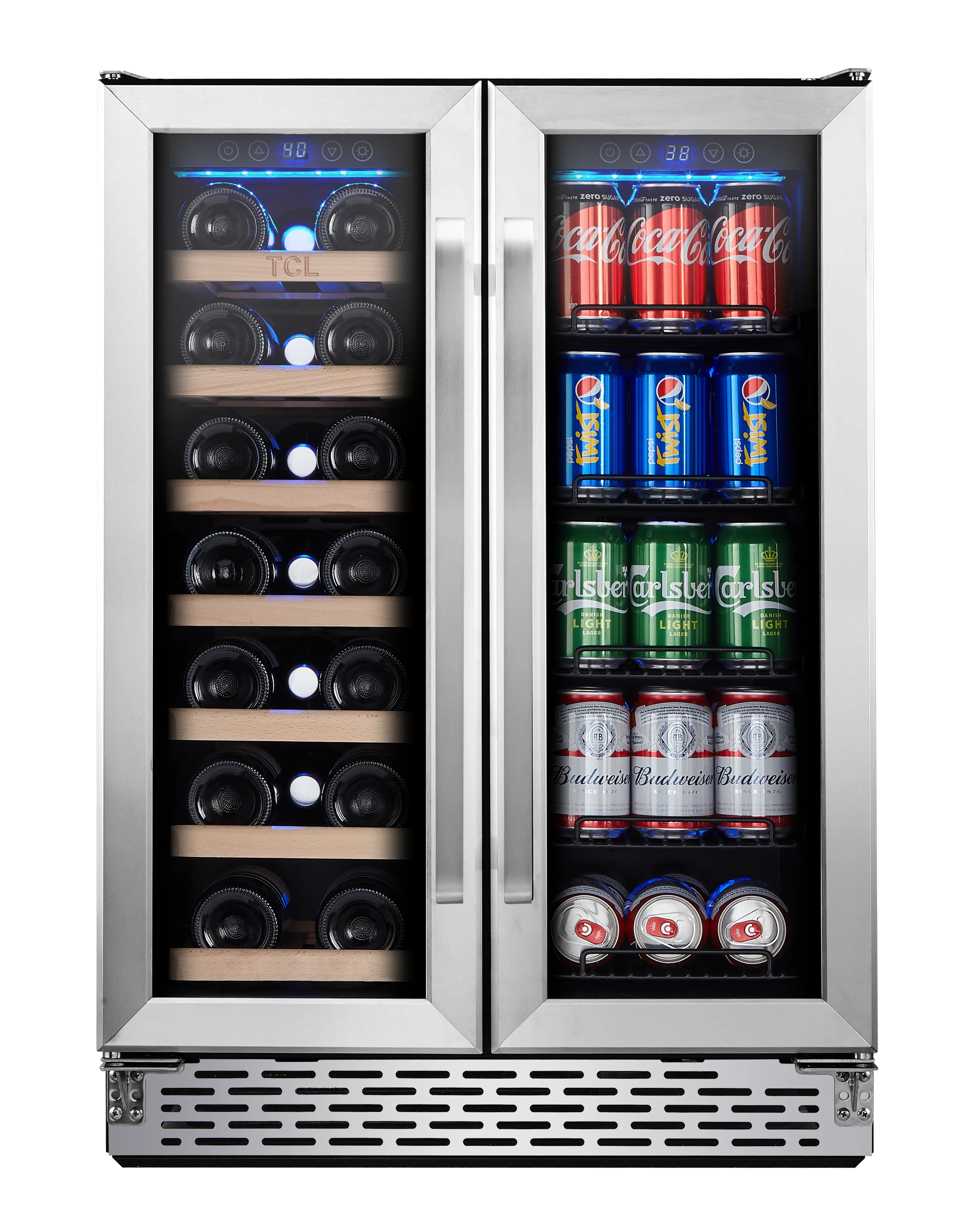 TCL Stainless Steel 20-Bottle Dual Zone Wine Cooler - B422D-3 - Image 3