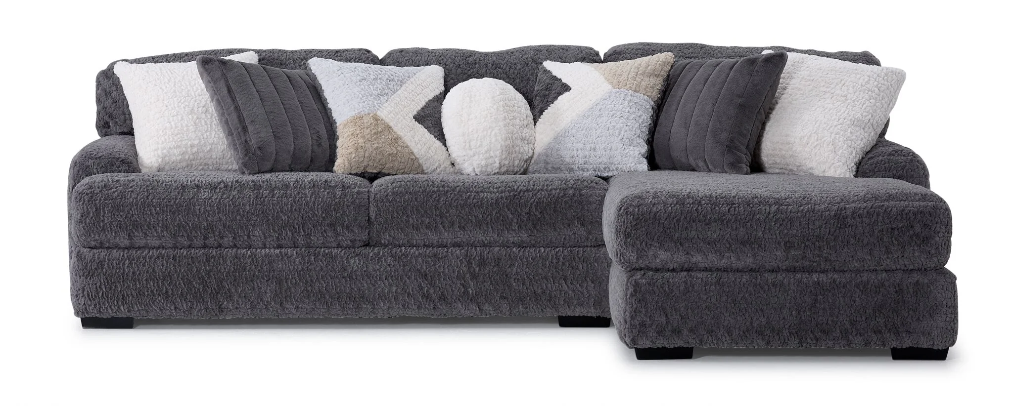 Teddy 2-Piece Sectional with Right-Facing Chaise-Grey - Image 2