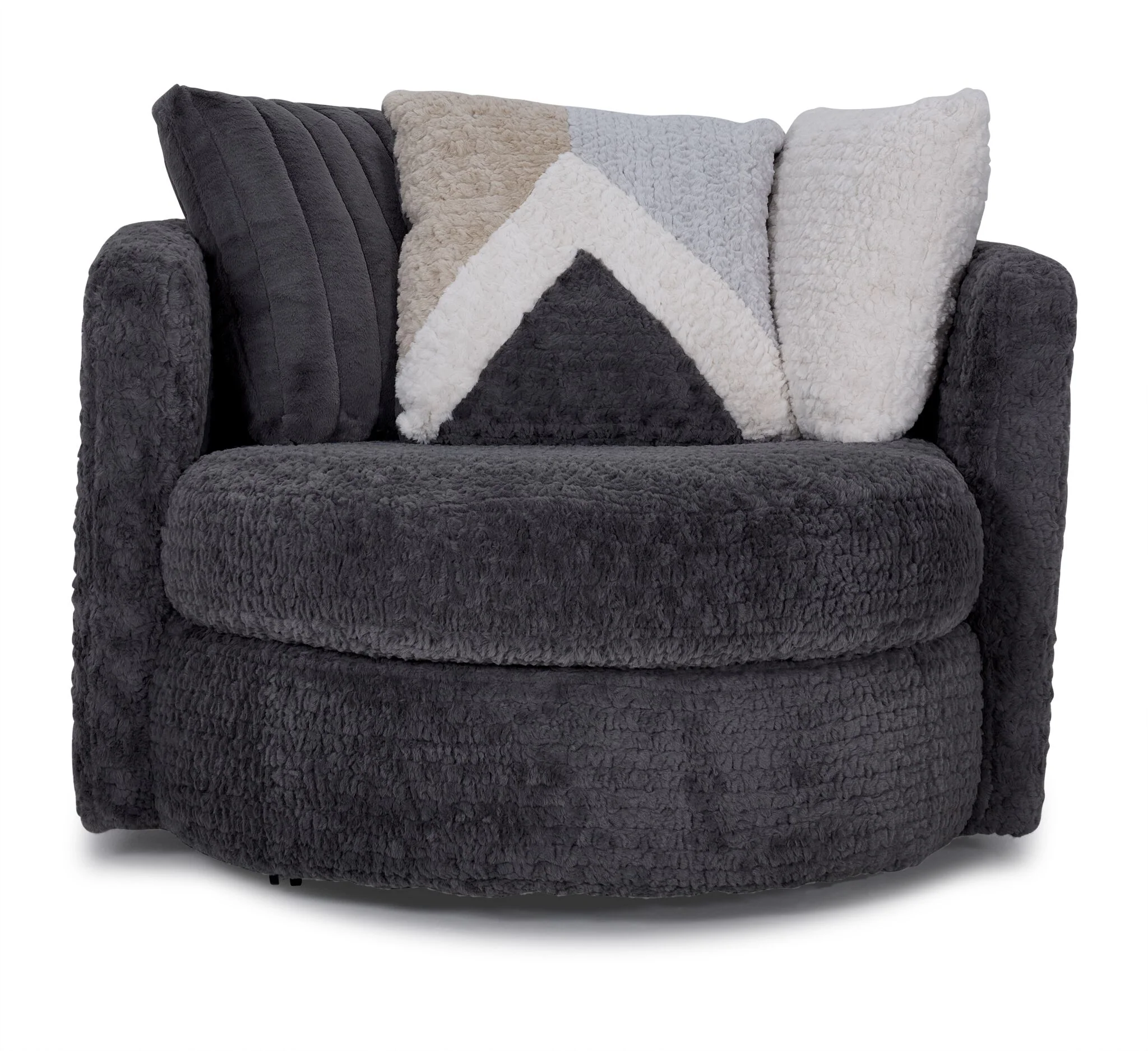 Teddy Swivel Chair-Grey - Image 2