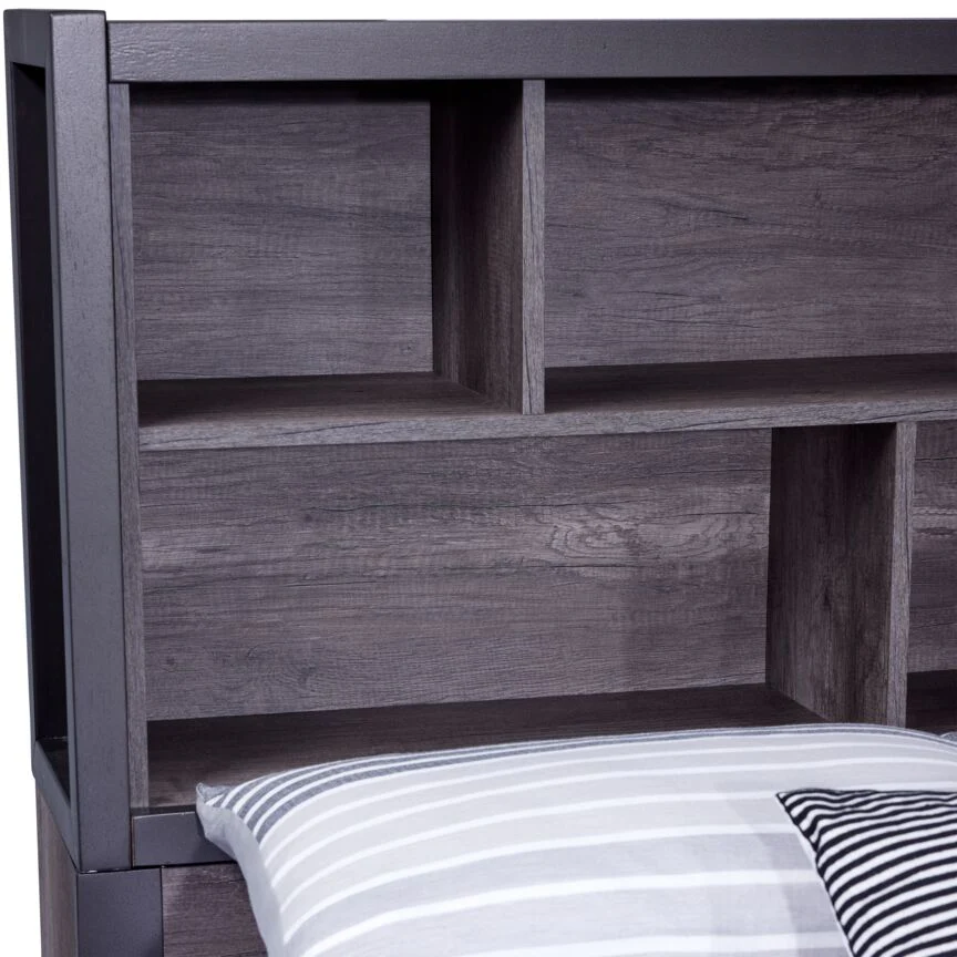 Terra 3-Piece Full Bookcase Bed - Grey - Image 3