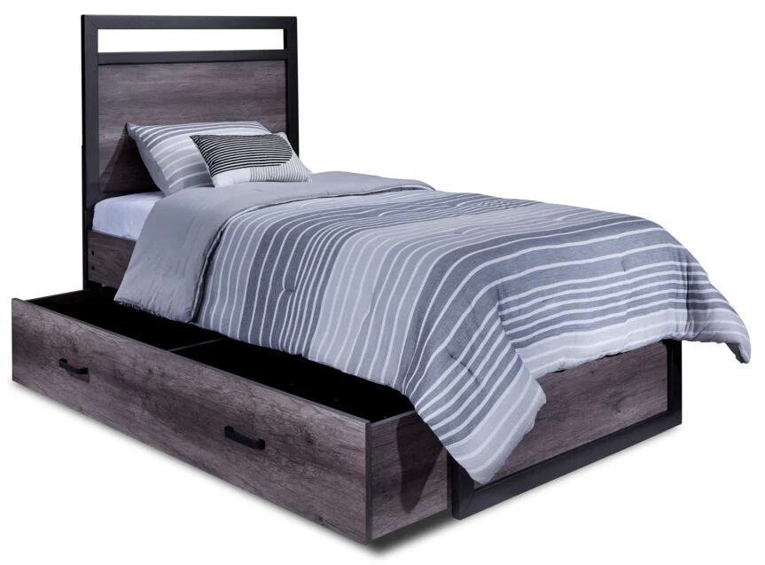 Terra 3-Piece Twin Bed - Grey - Image 4