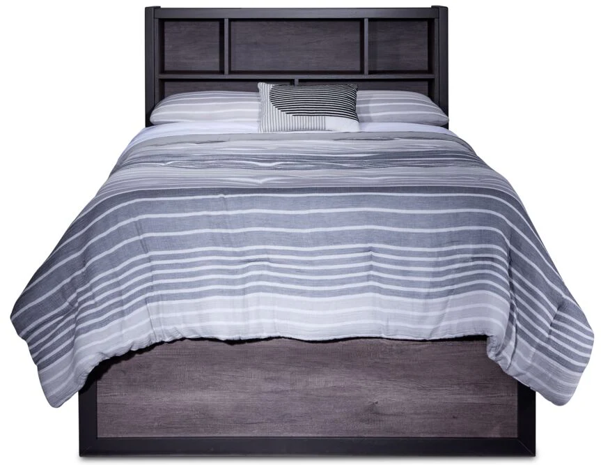 Terra 6-Piece Twin Bookcase Bedroom Package - Grey - Image 3