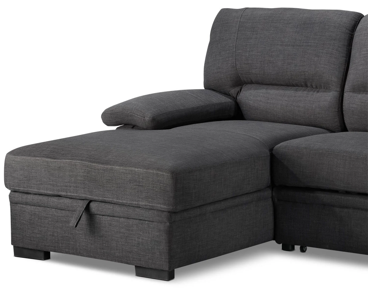 Tessaro Pop-Up Sofa Bed with Left-Facing Chaise - Charcoal - Image 11