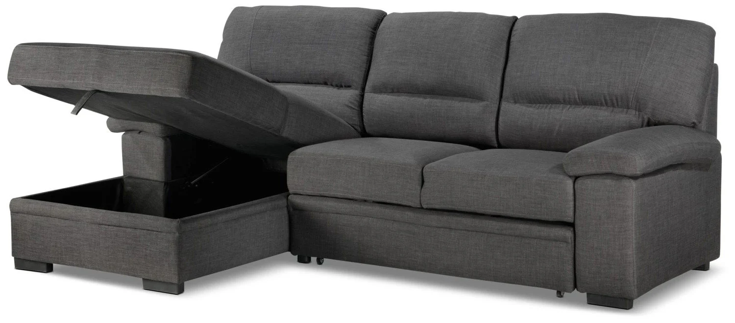 Tessaro Pop-Up Sofa Bed with Left-Facing Chaise - Charcoal - Image 12