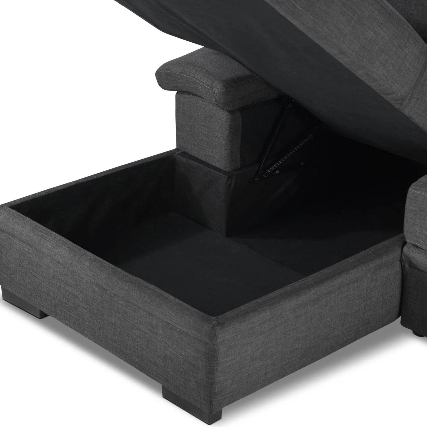 Tessaro Pop-Up Sofa Bed with Left-Facing Chaise - Charcoal - Image 13