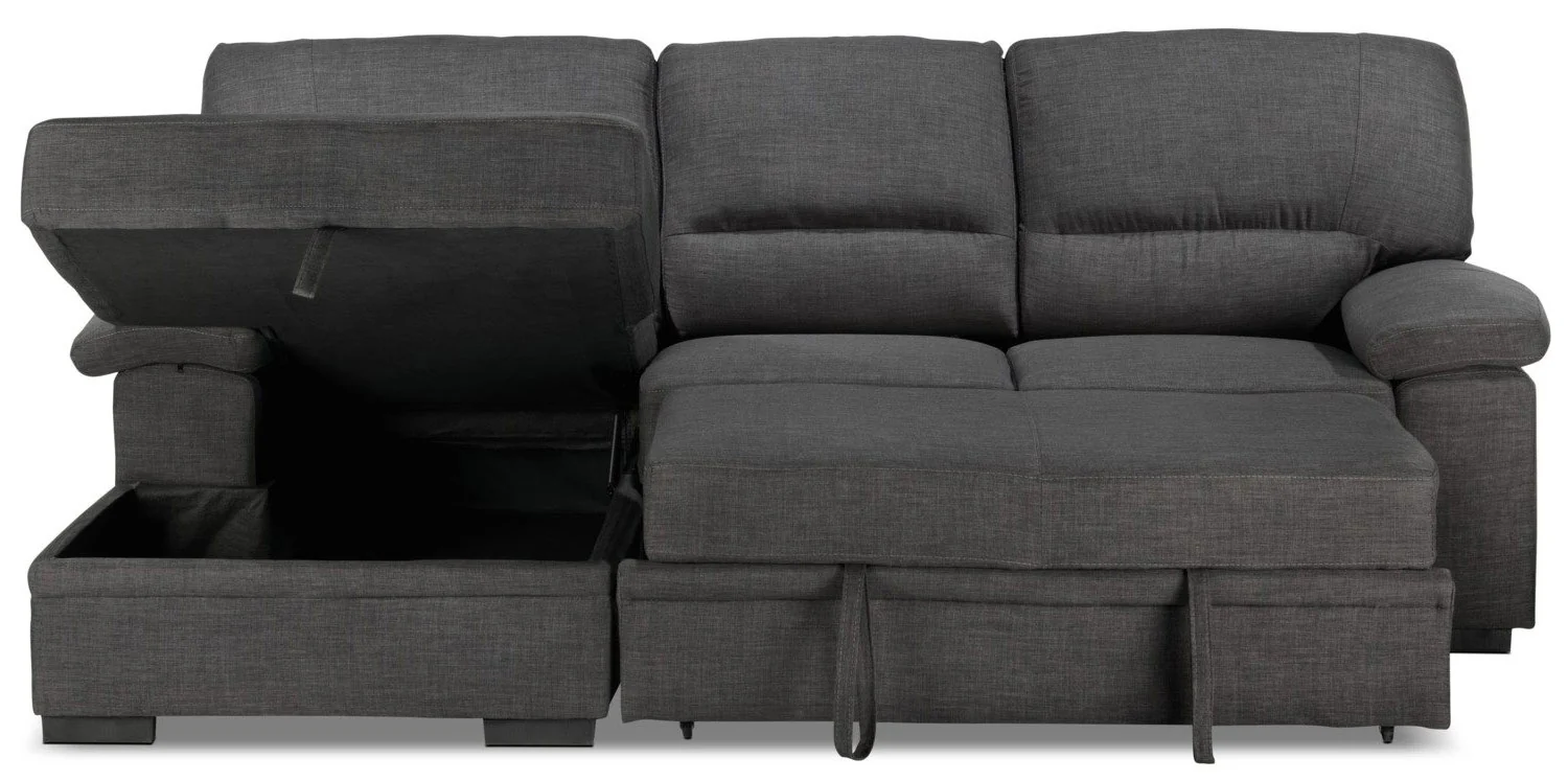 Tessaro Pop-Up Sofa Bed with Left-Facing Chaise - Charcoal - Image 8